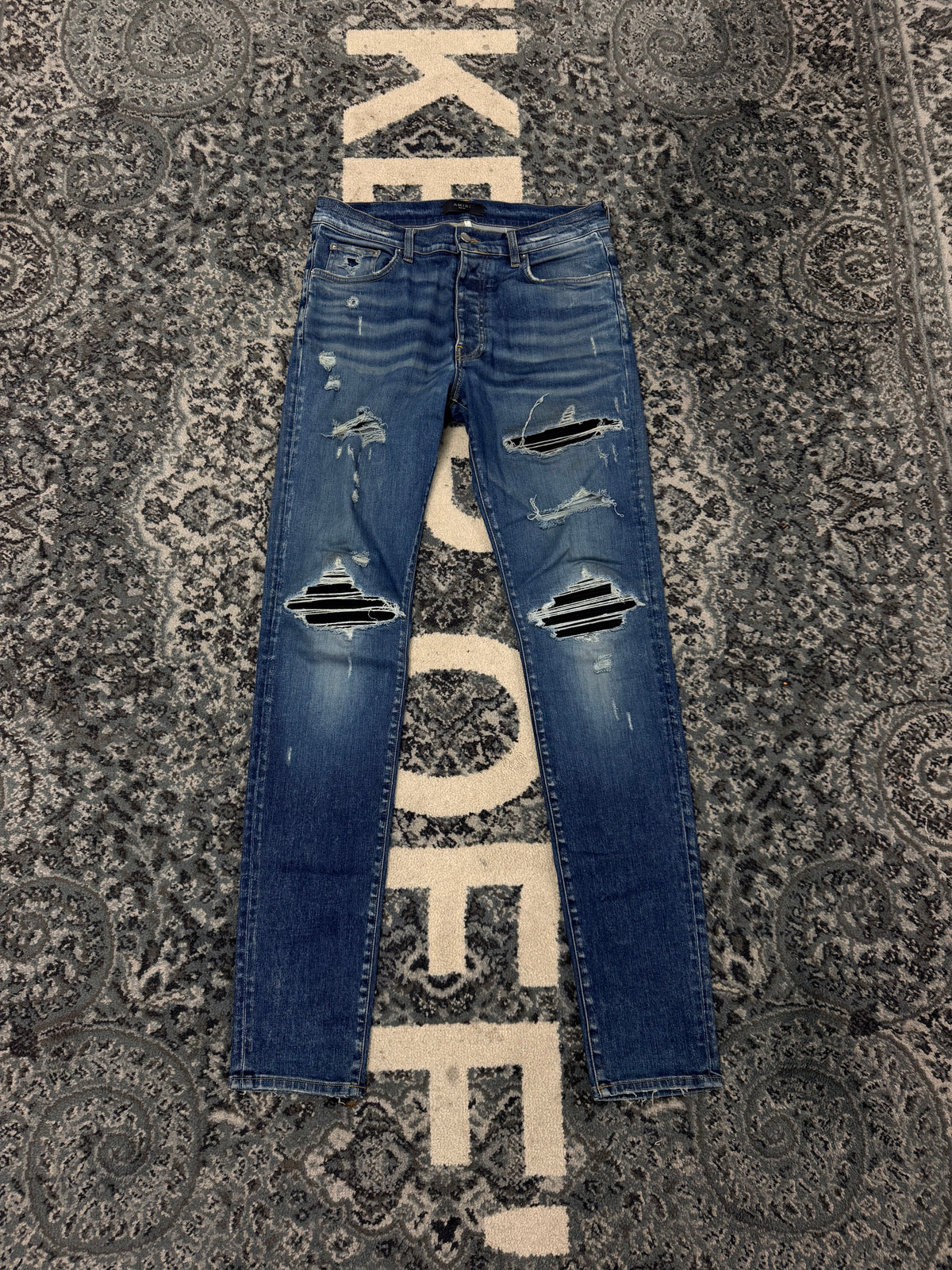 Amiri Mx1 Indigo w Black Patch Size 34