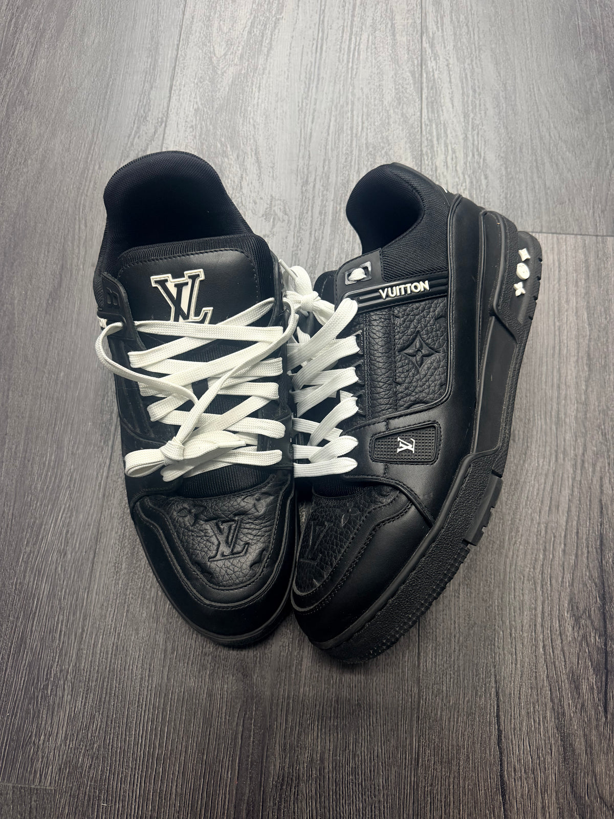 LV Black Embossed Trainers Size 9 LV Fits 10.5/11 US  No box