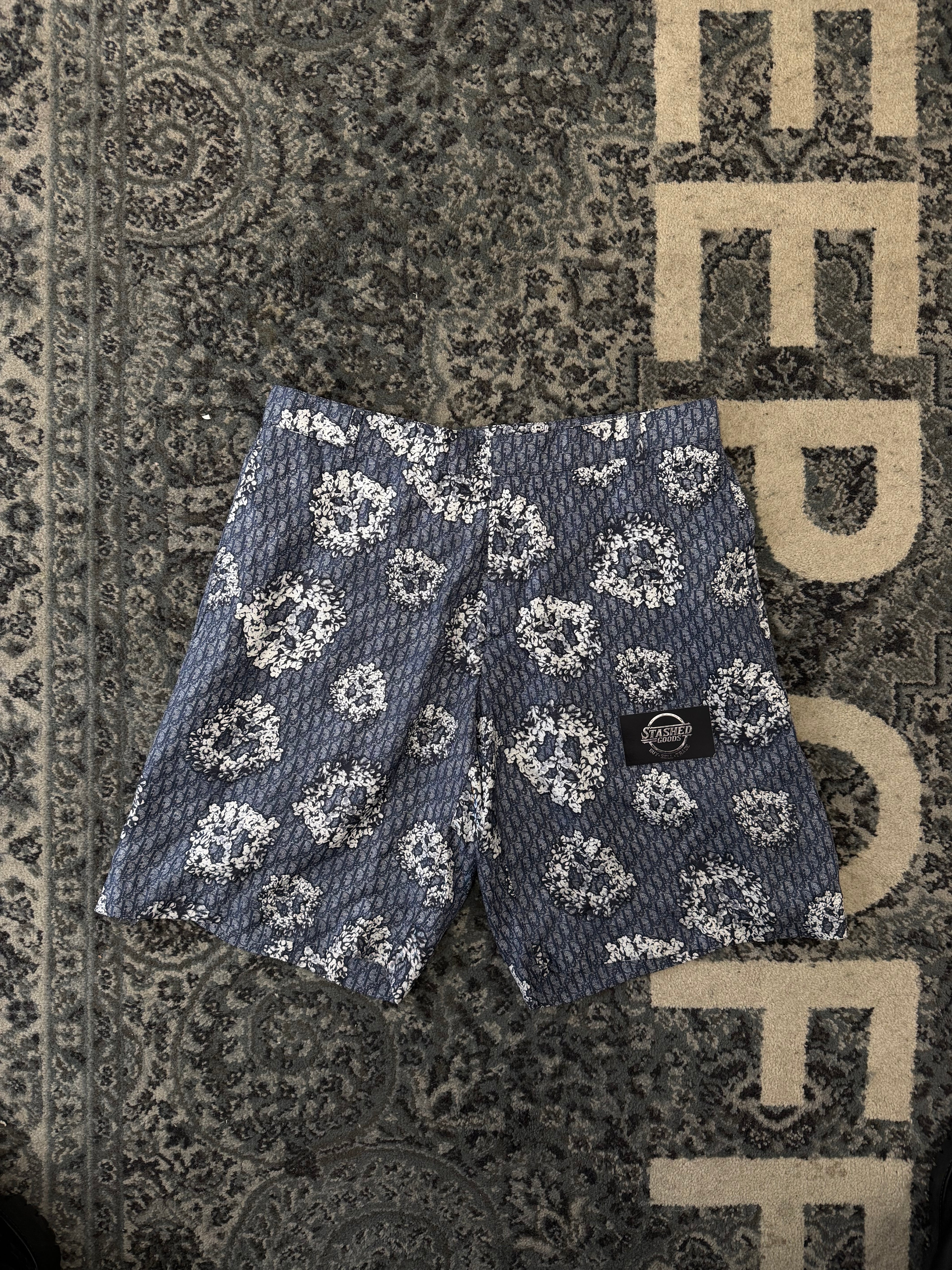 DIOR x DENIM TEARS oblique silk shorts 54 (36W) U