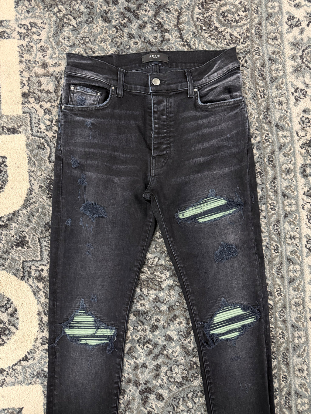 AMIRI green patch mx1 jeans black 32 U