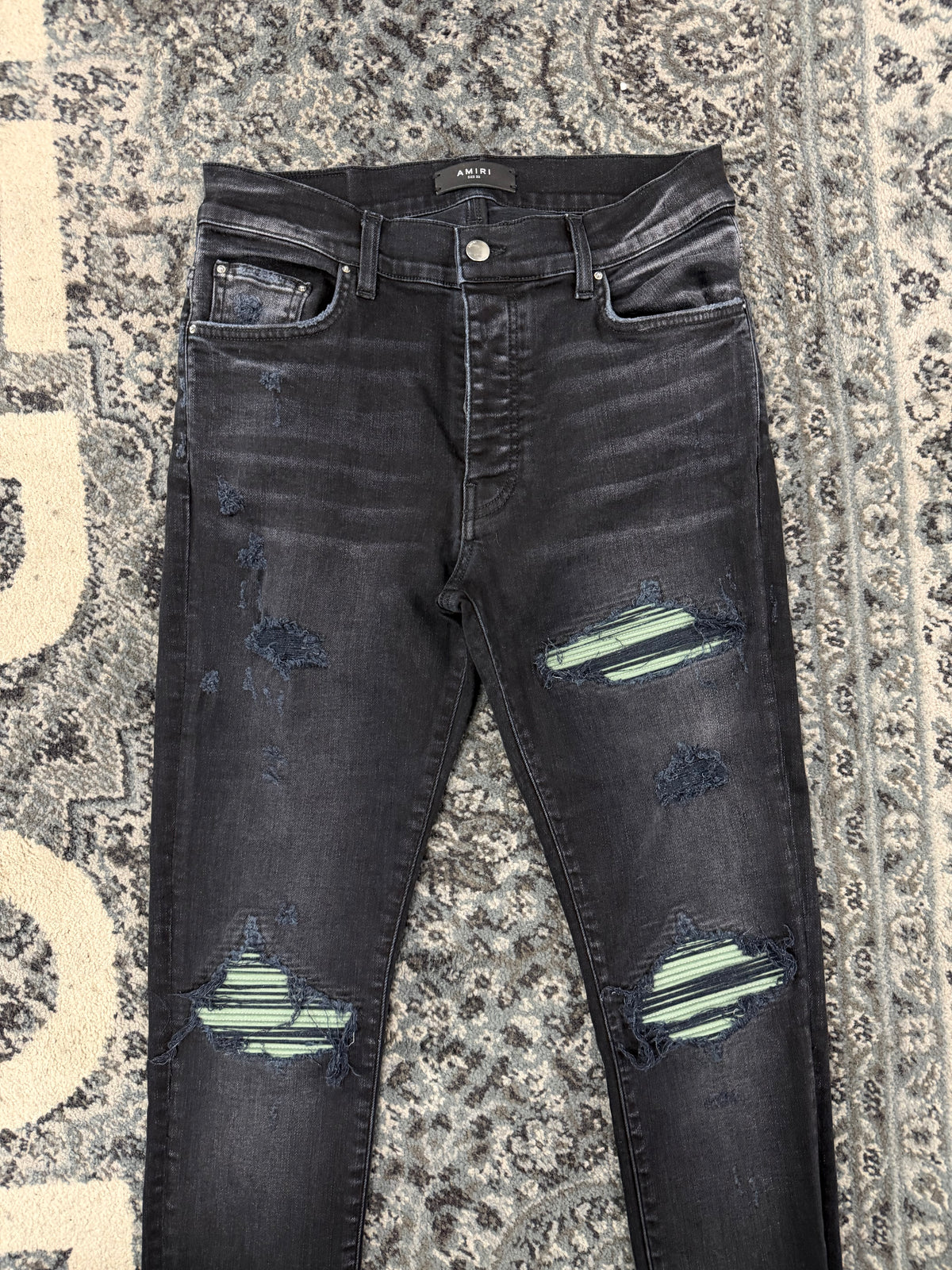 AMIRI green patch mx1 jeans black 32 U