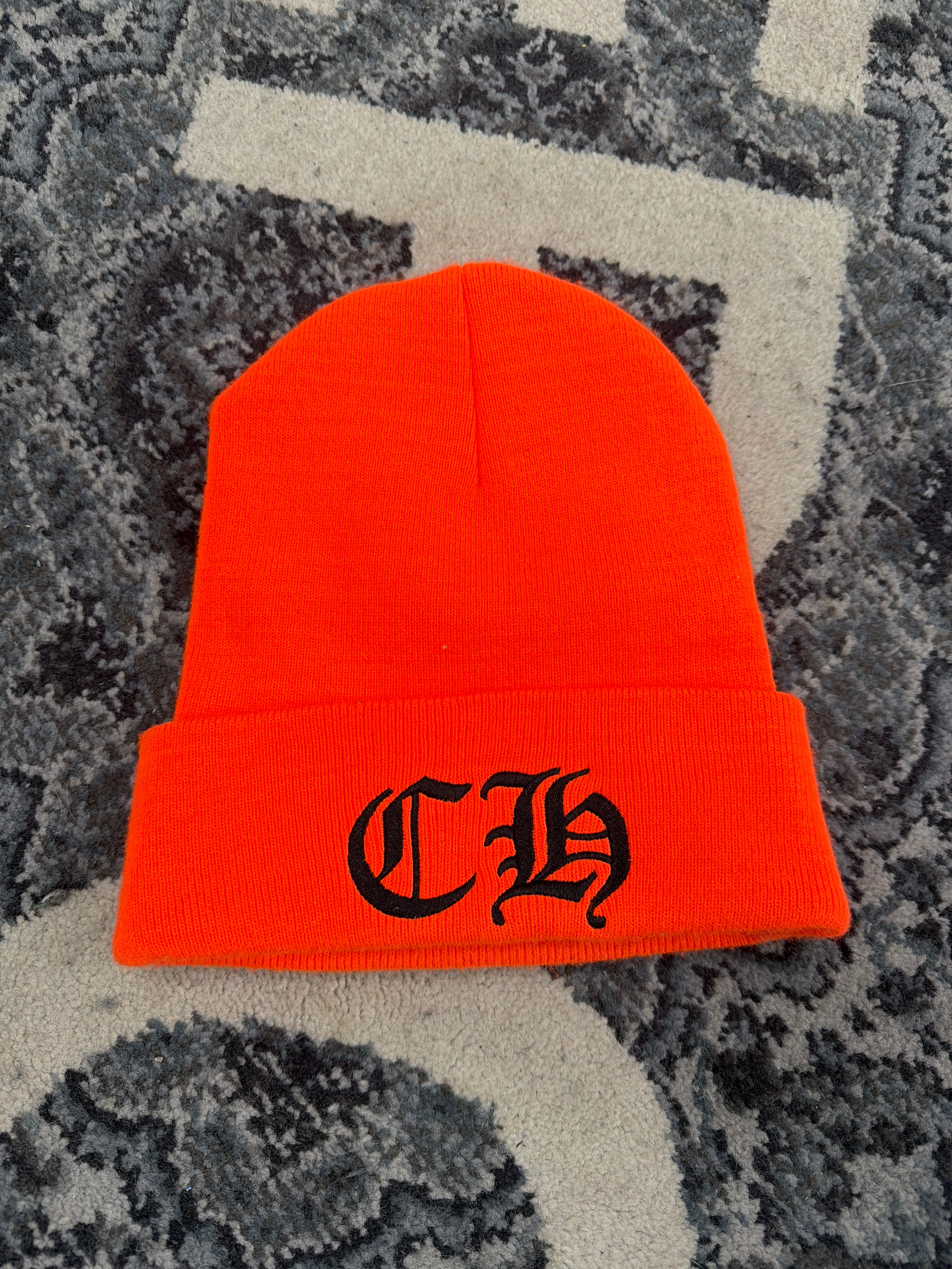 CHROME HEARTS ch logo beanie orange OS U