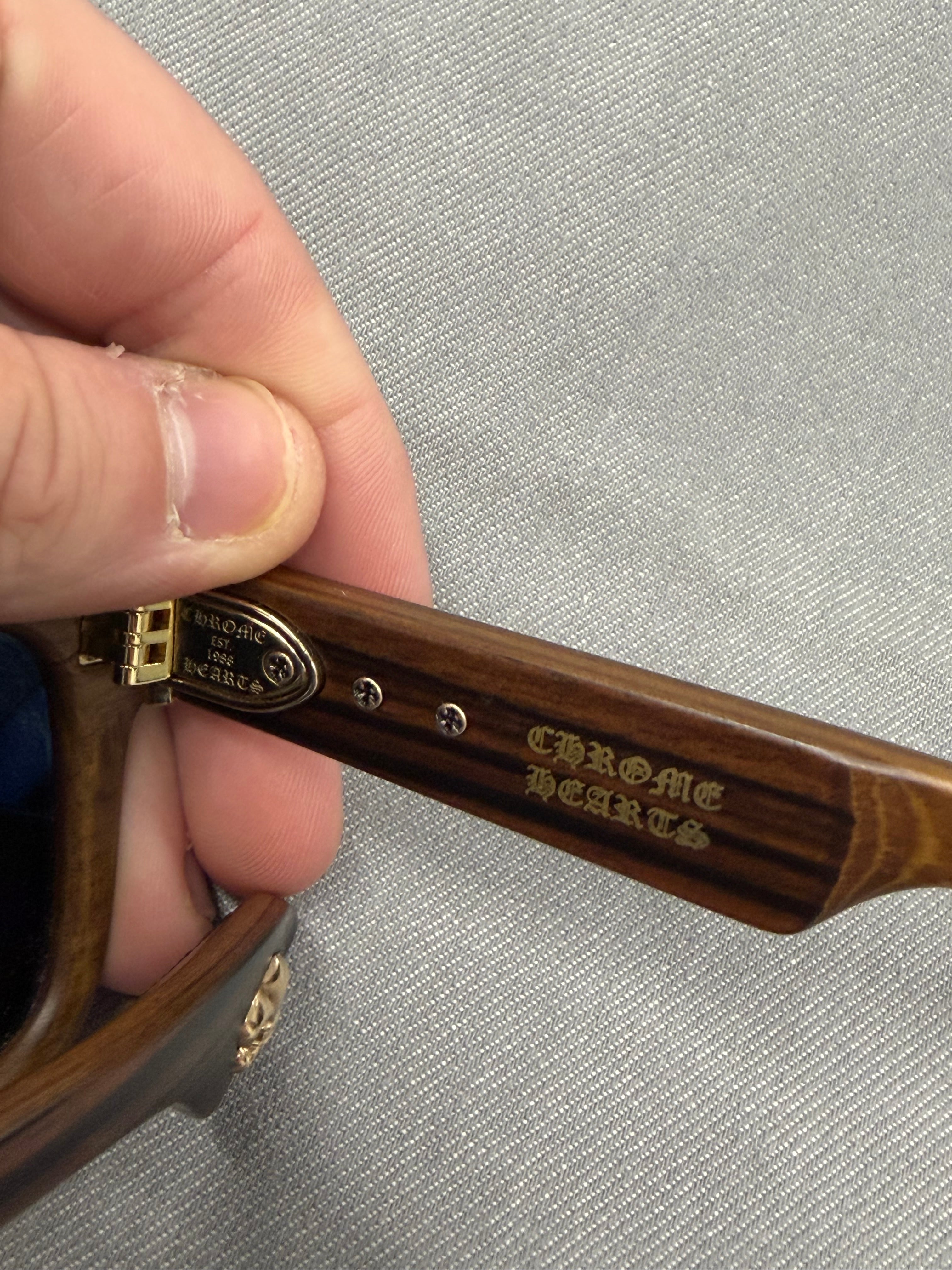 CHROME HEARTS "Lilith" wood glasses OS U
