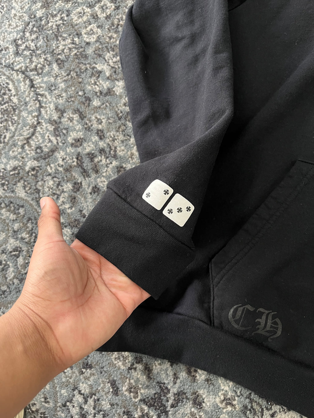 CHROME HEARTS fontaineblue 1 of 1 dice hoodie L U