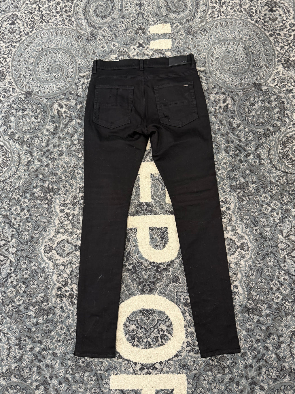 Amiri Mx1 Black w Green Paisley Patch Size 33 U
