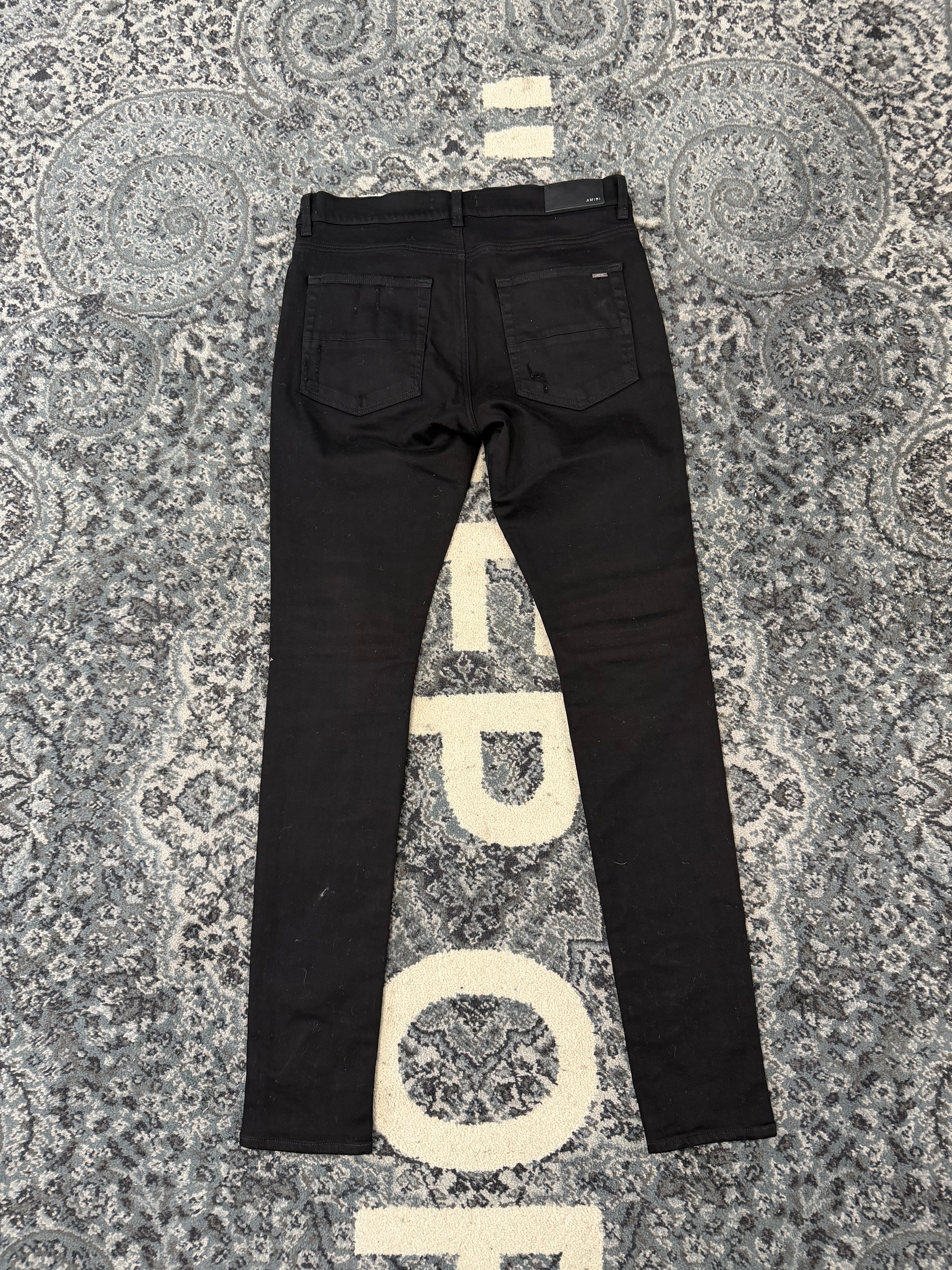 Amiri Mx1 Black w Green Paisley Patch Size 33 U