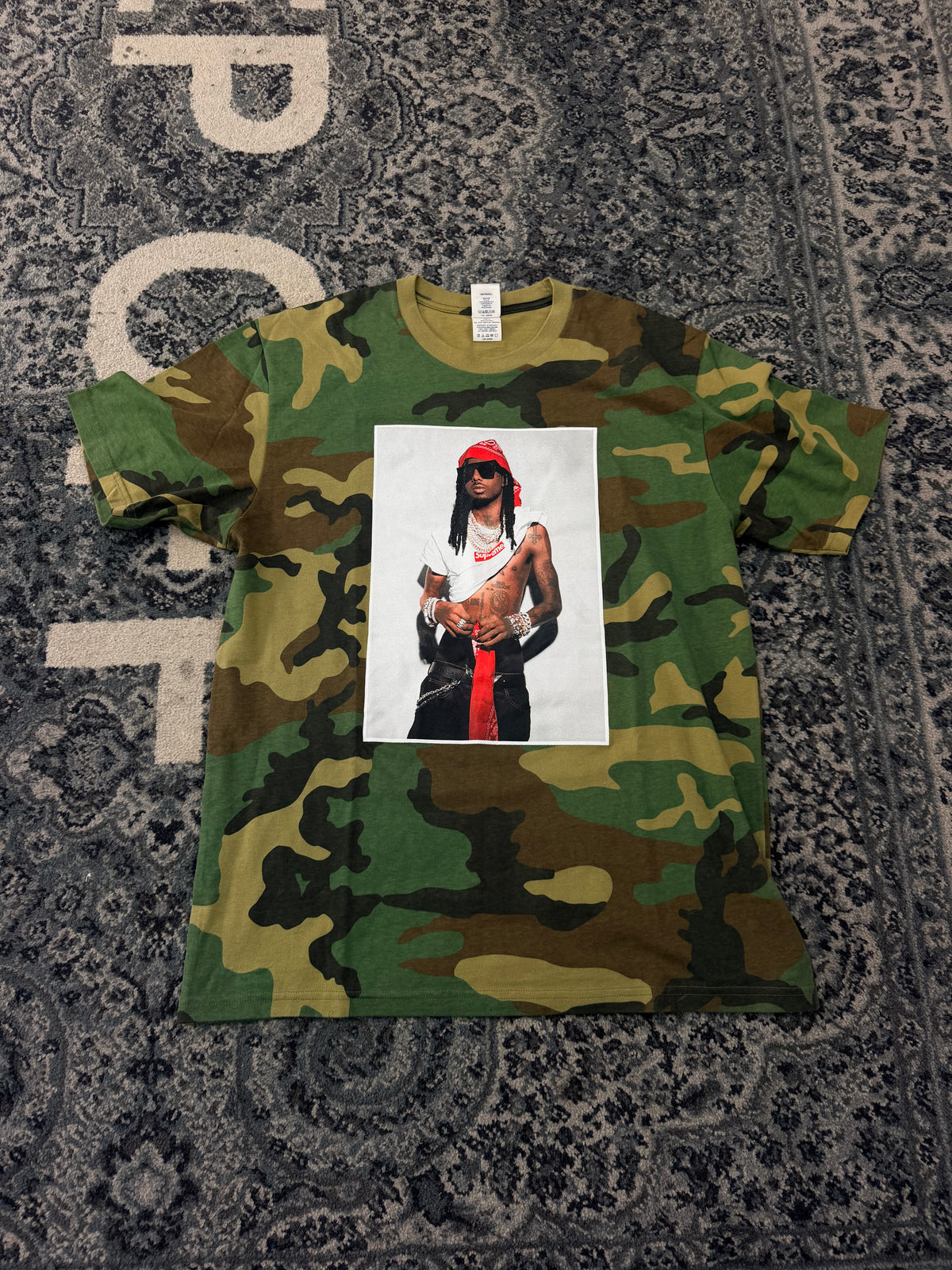 Supreme Camo Carti Photo Shirt Size L