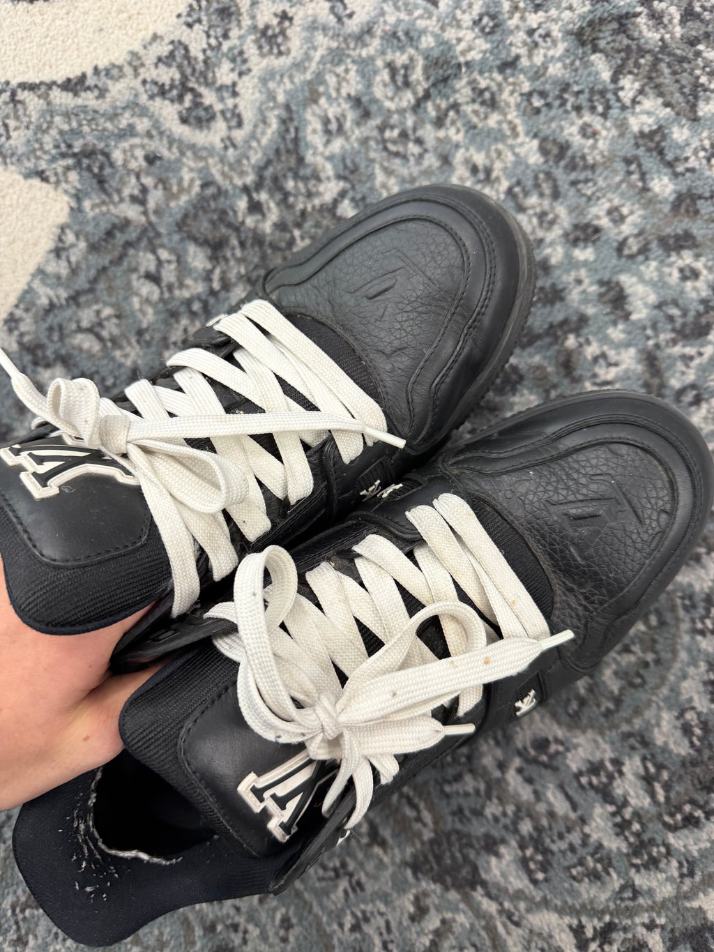 LV monogram trainers triple black 7LV (8.5-9M) OG ALL U