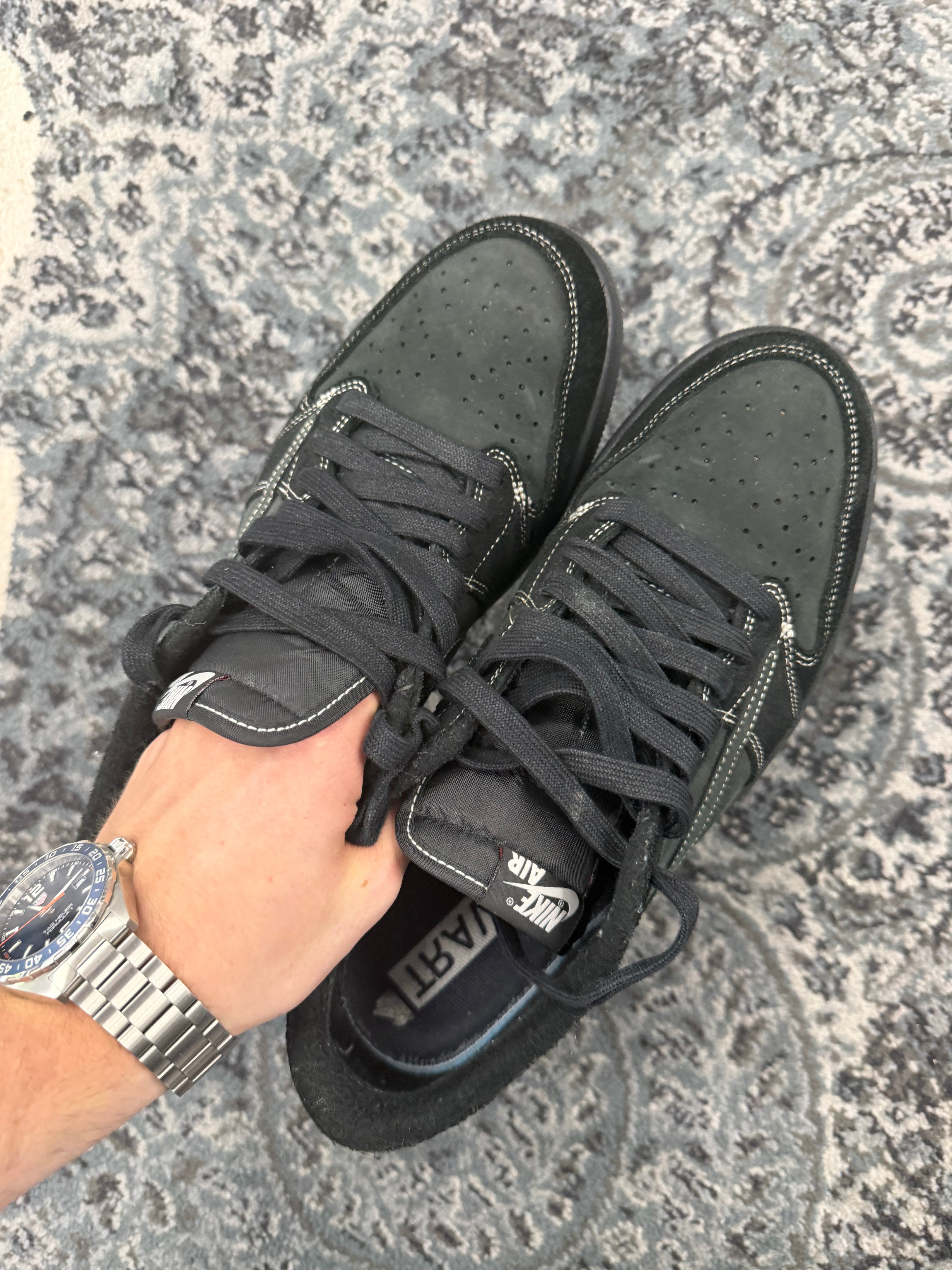 JORDAN 1 travis scott "phantom" lowtops black 11.5M NB U