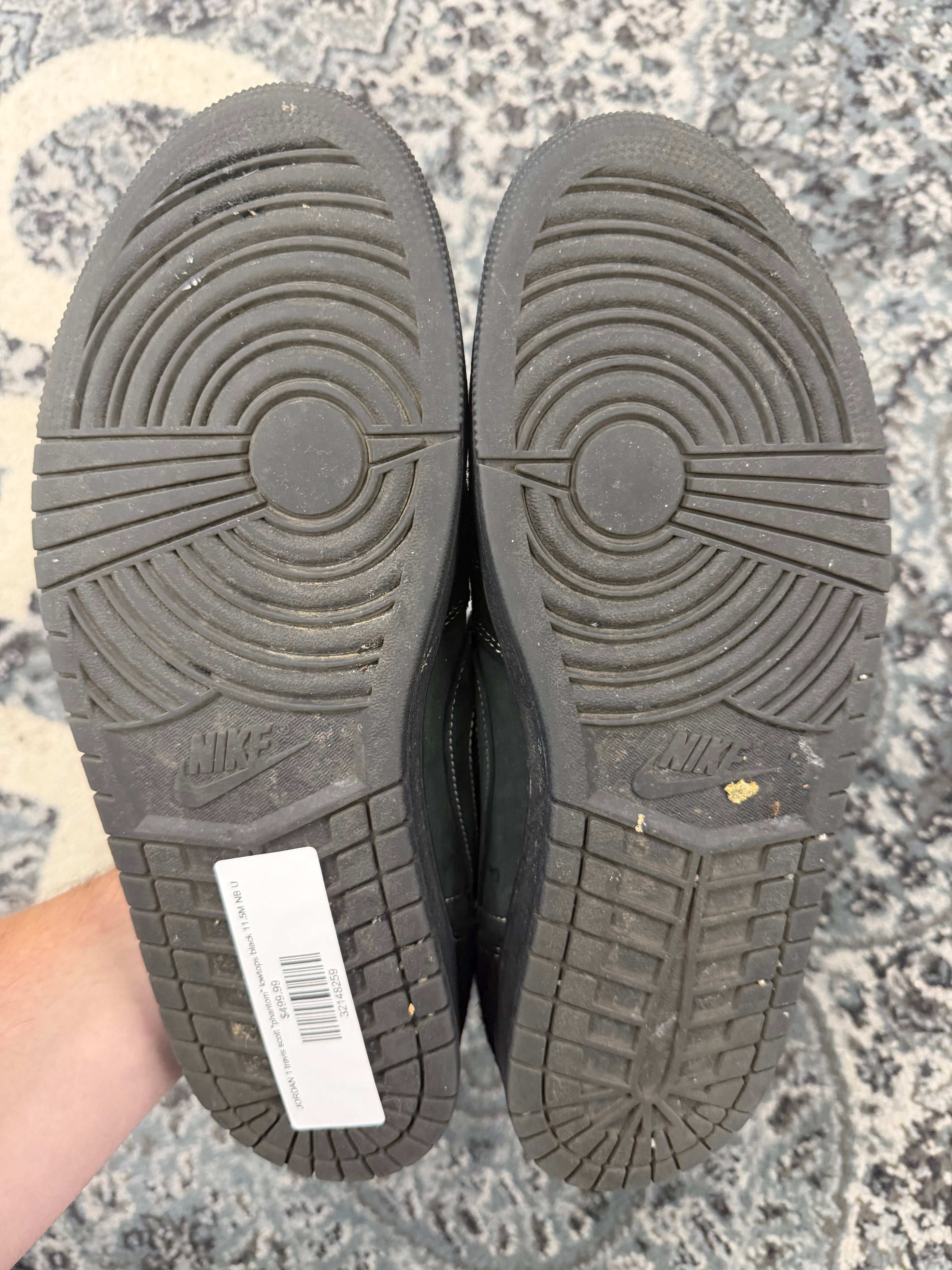 JORDAN 1 travis scott "phantom" lowtops black 11.5M NB U