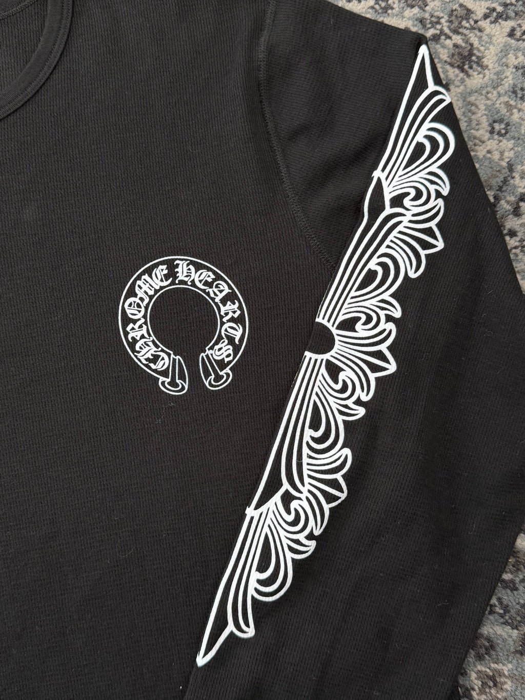 CHROME HEARTS floral horsehoe thermal black XXL DS