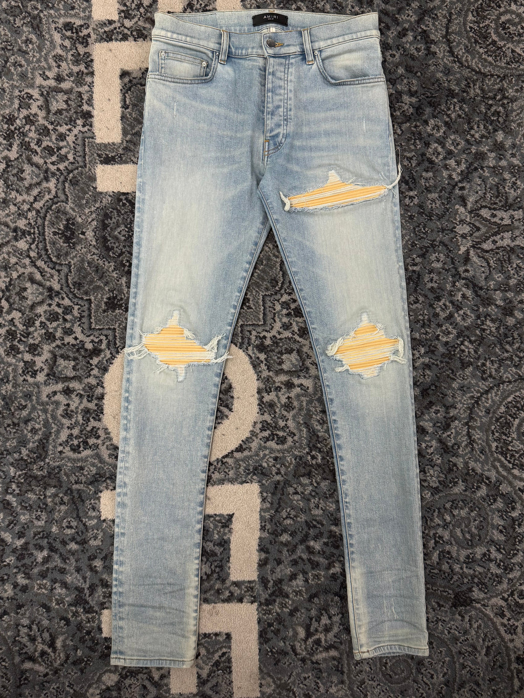 AMIRI yellow patch mx1 jeans indigo 30 U