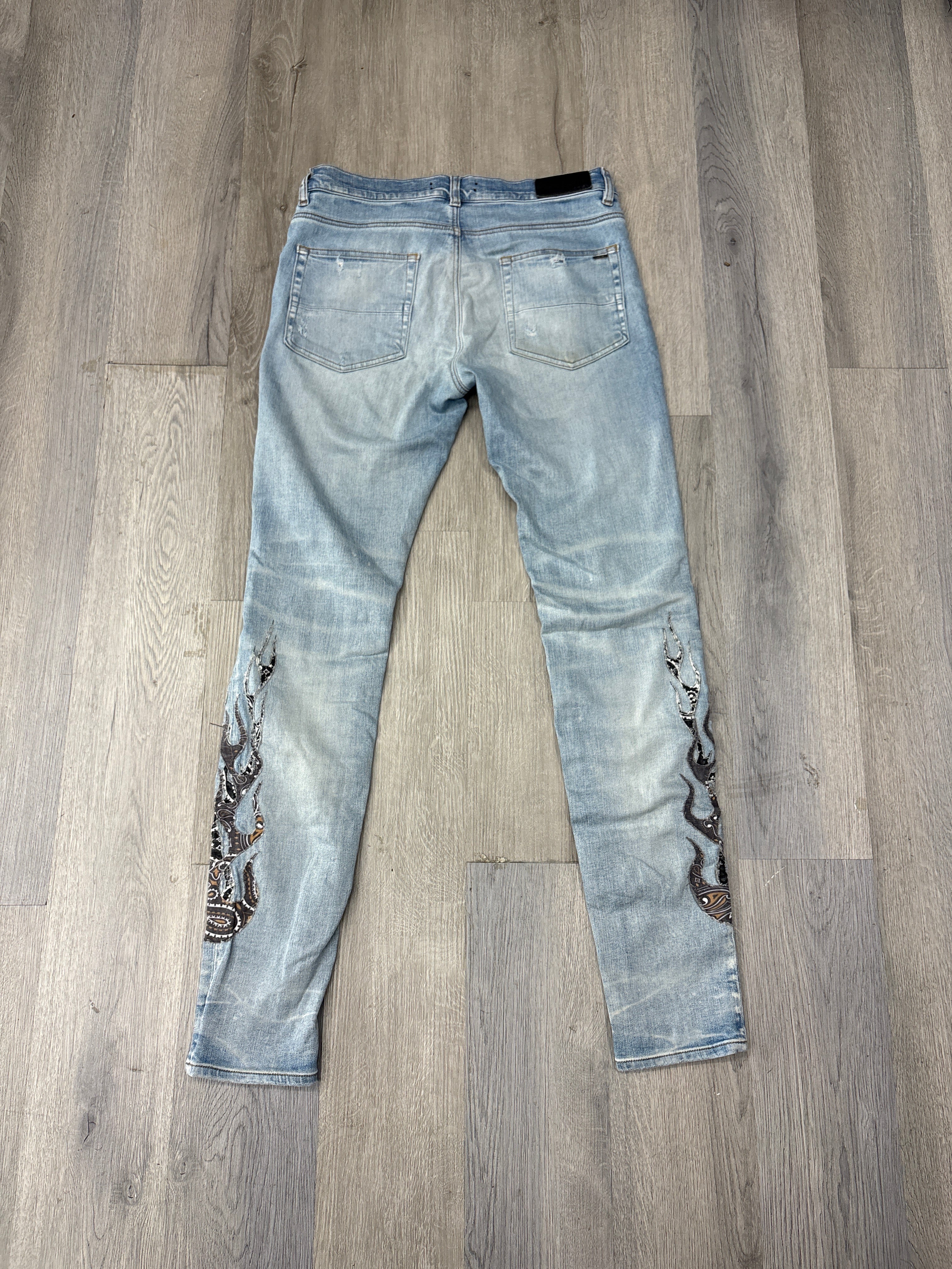 MA bandana flame jeans indigo 32 U