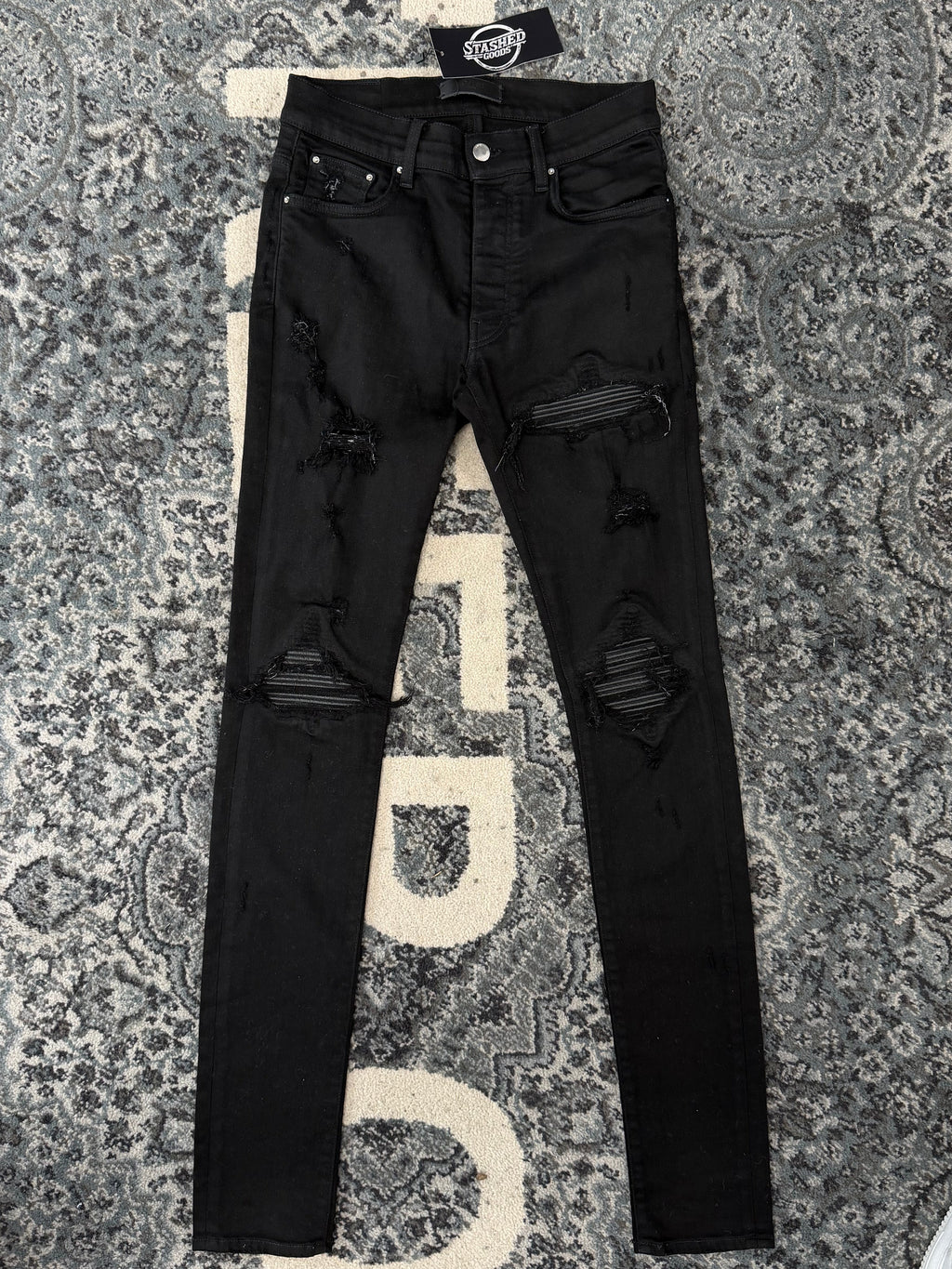 AMIRI black patch mx1 jeans black 30 U