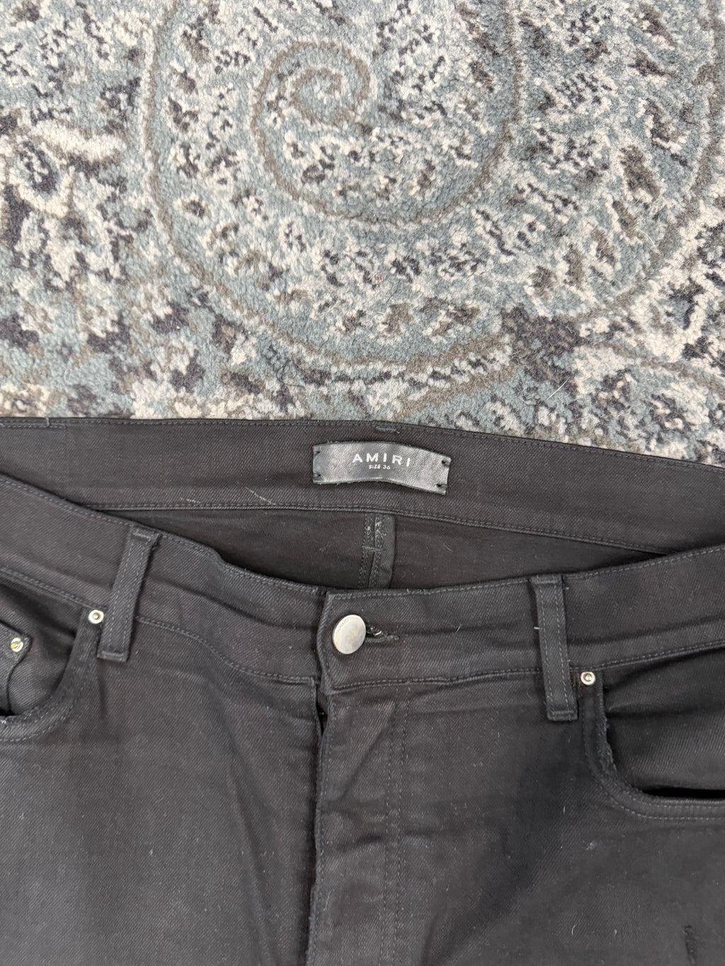 Amiri black mx1 jeans green patch 36 U