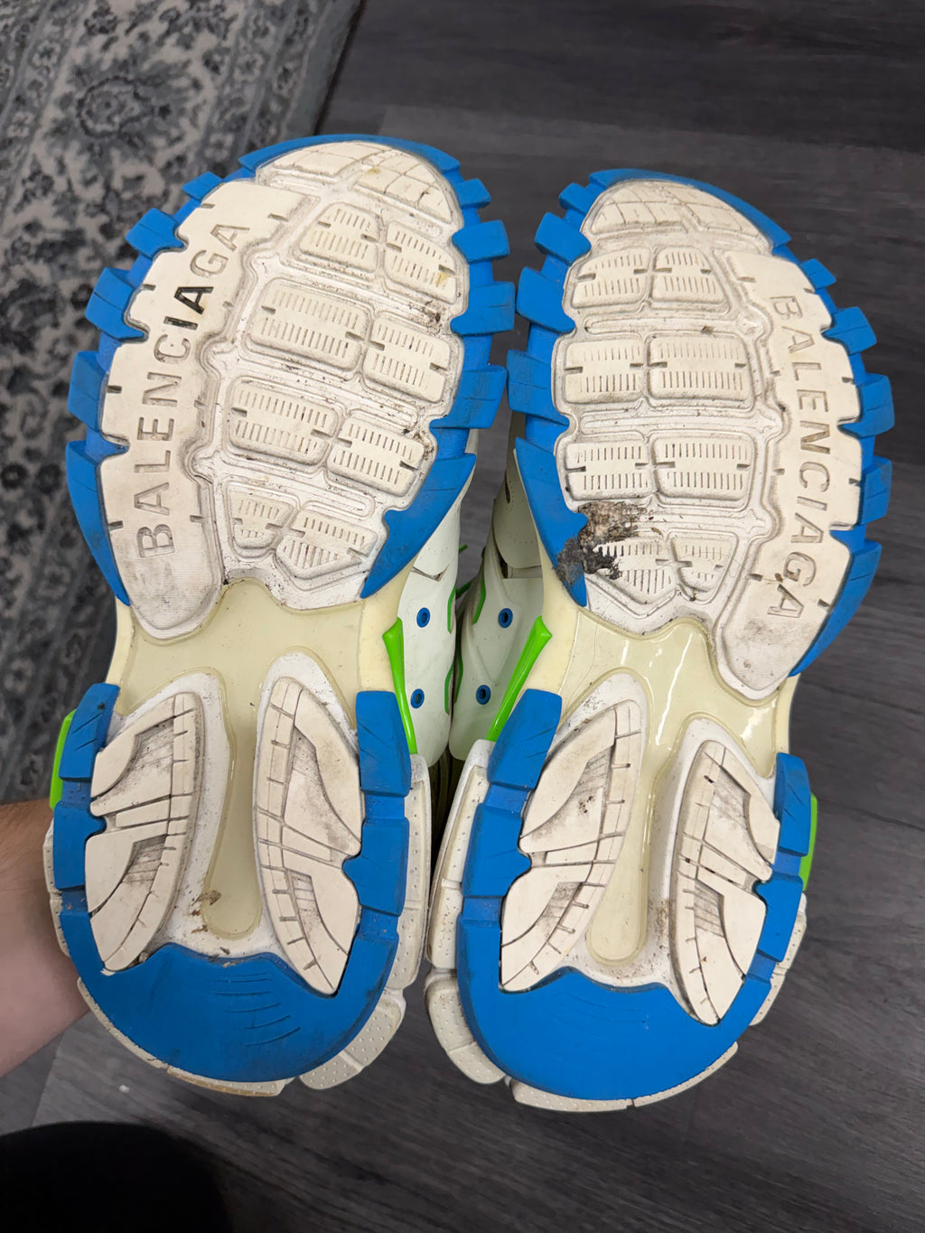 BALENCIAGA track runners white/green 44 (11M) NB U