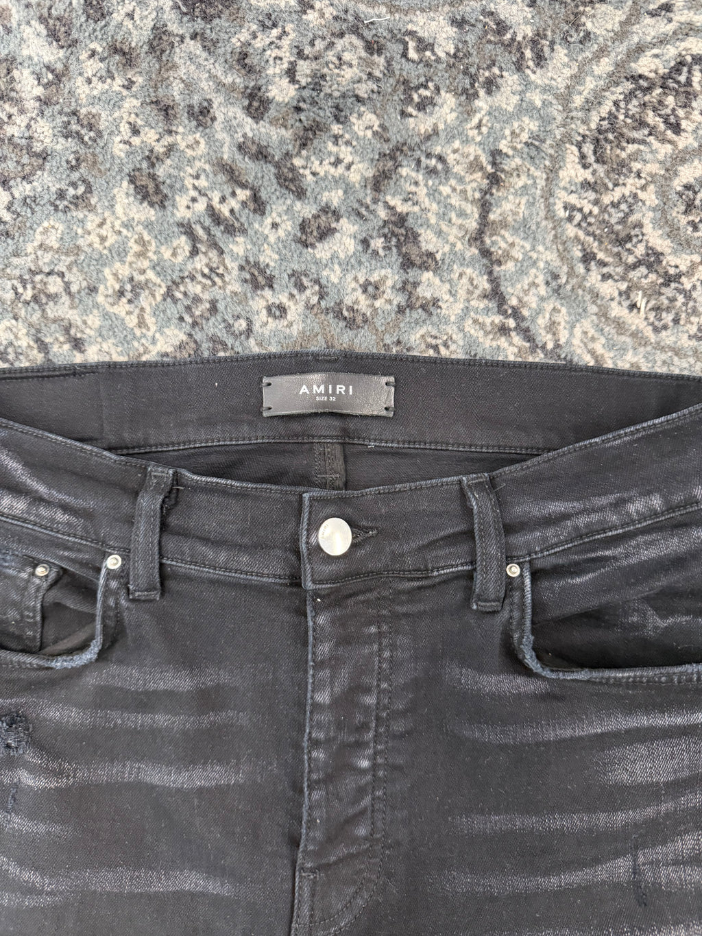 AMIRI colorful thrasher patch jeans black 32 U