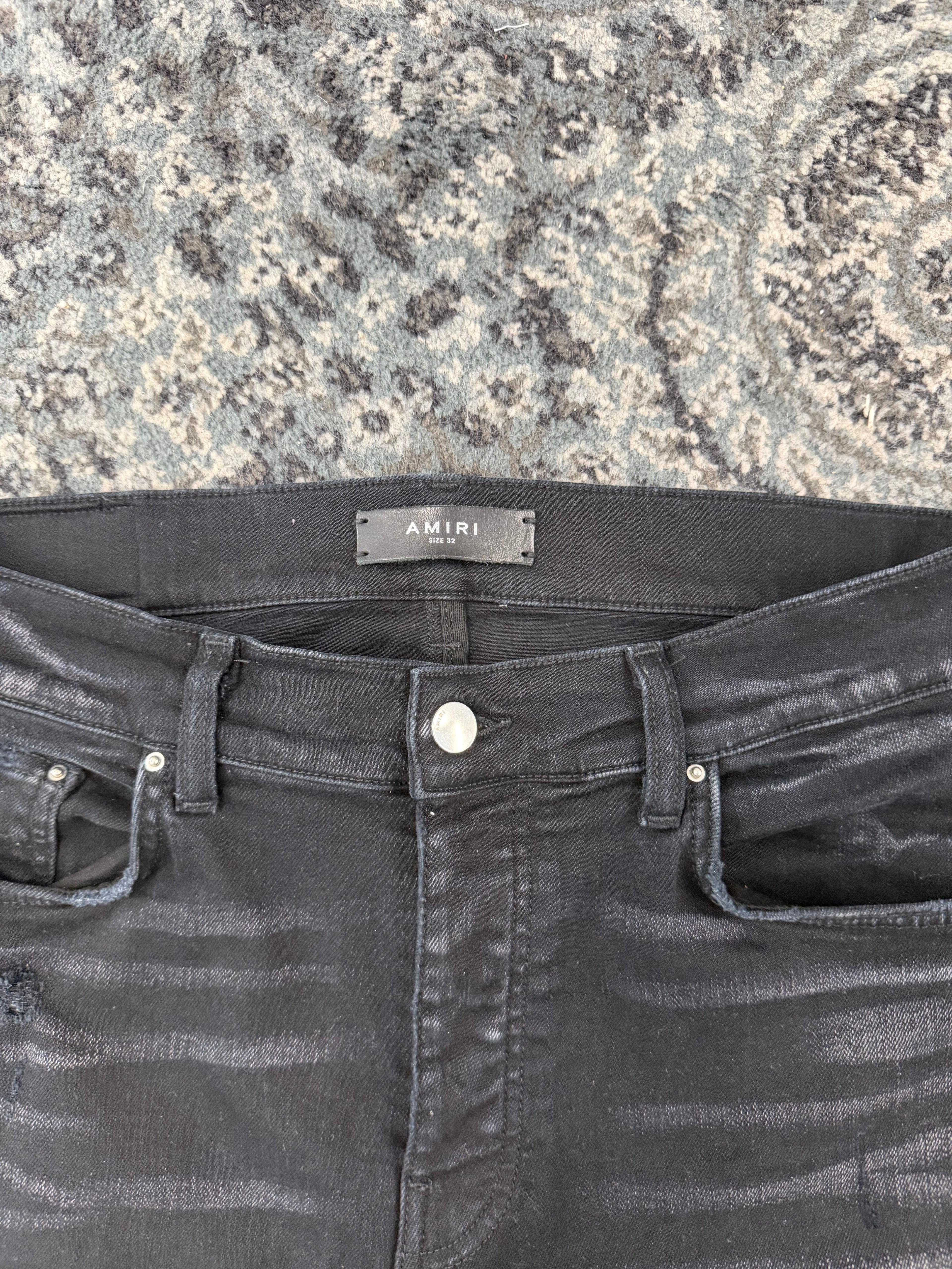 AMIRI colorful thrasher patch jeans black 32 U