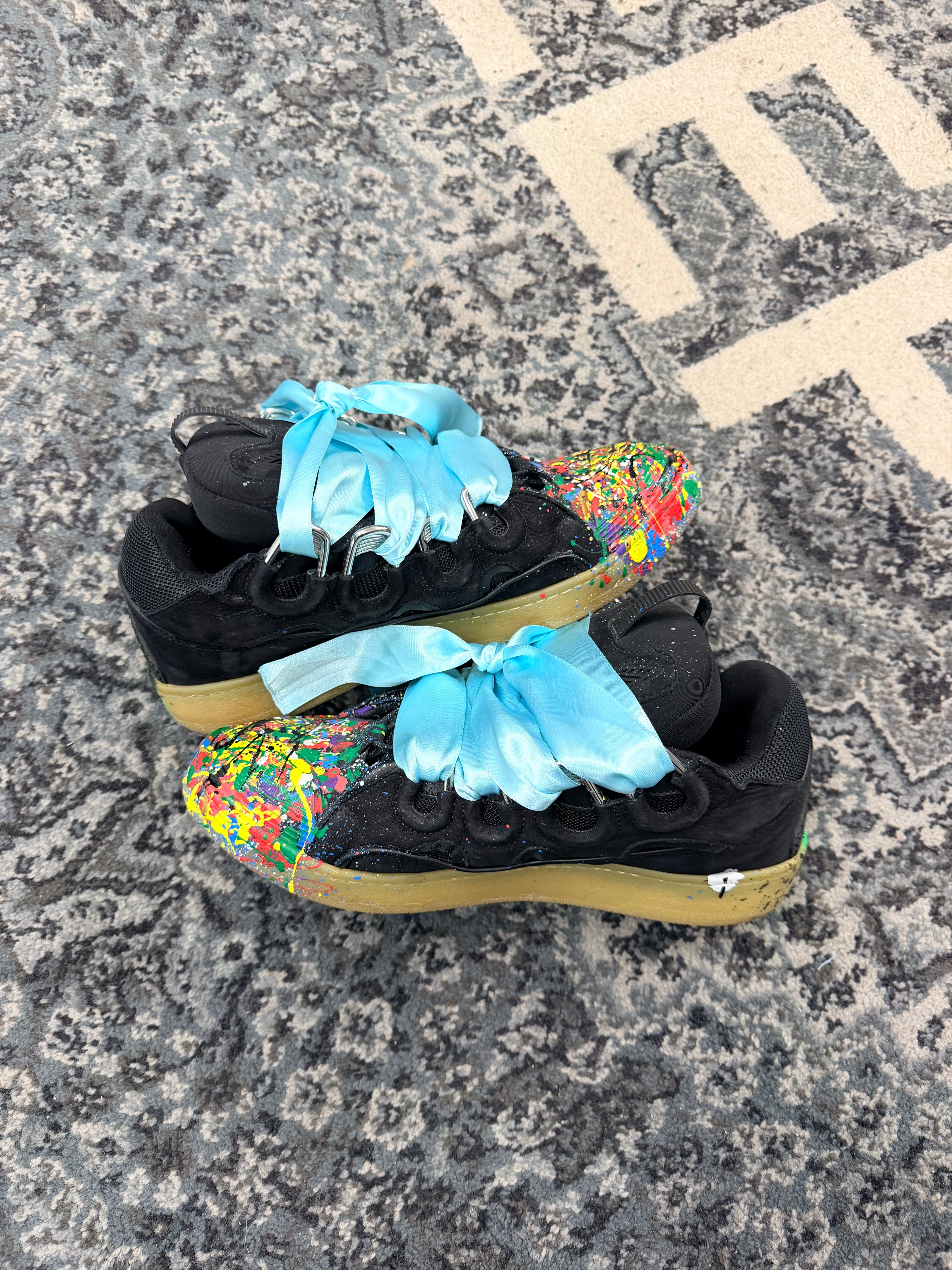 Lanvin Paint Splatter Curb Sneakers Size 10 US NB