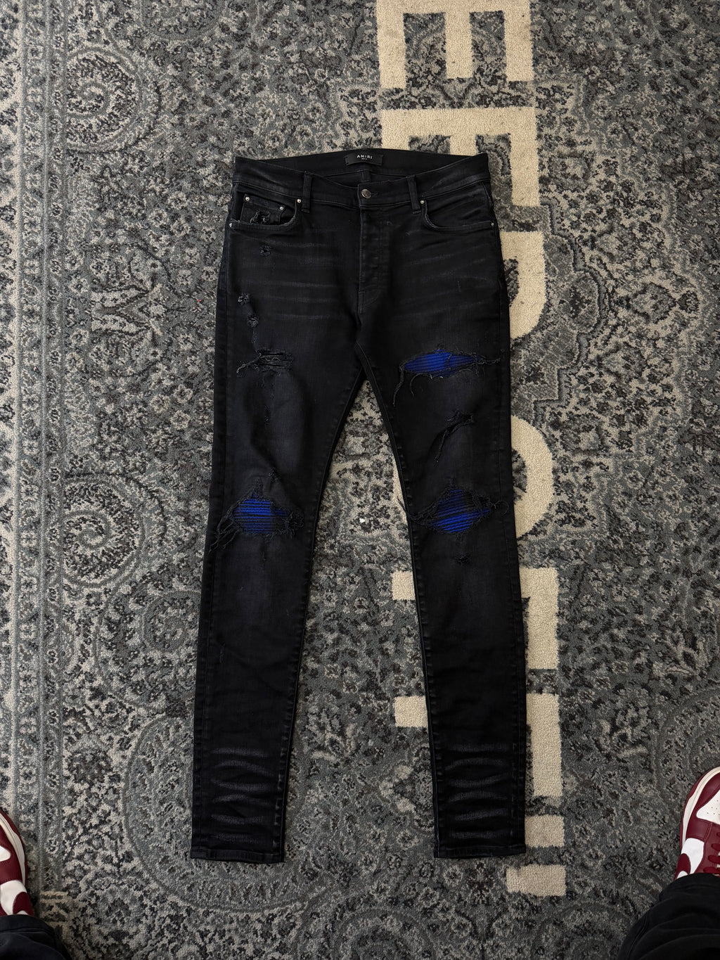 AMIRI mx1 blue/black patch jeans 32 U