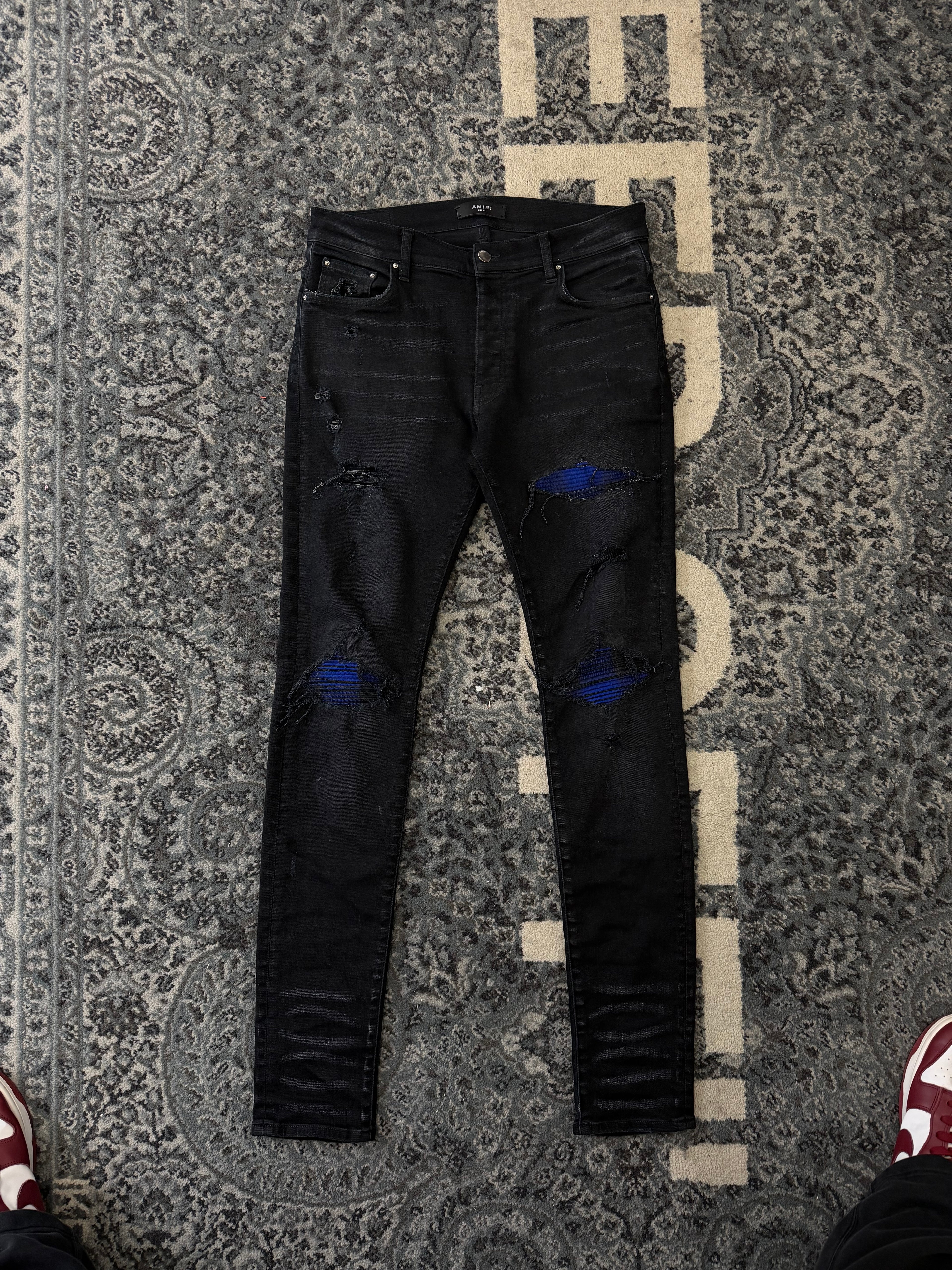 AMIRI mx1 blue/black patch jeans 32 U