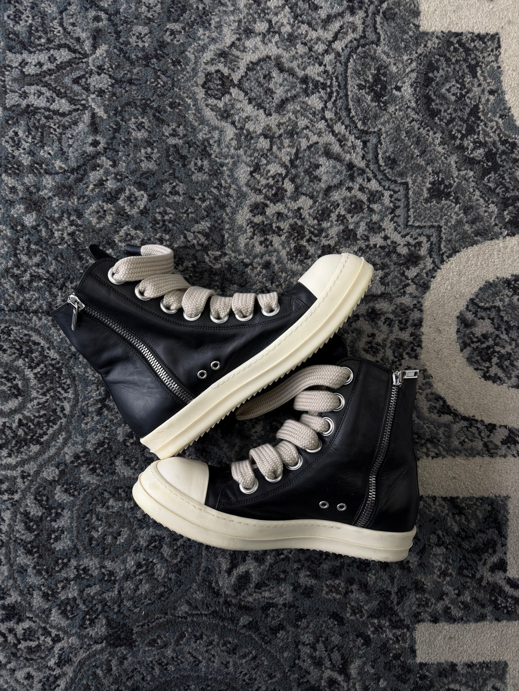 Rick Owens black jumbo laced high top sz 44 (11M) U
