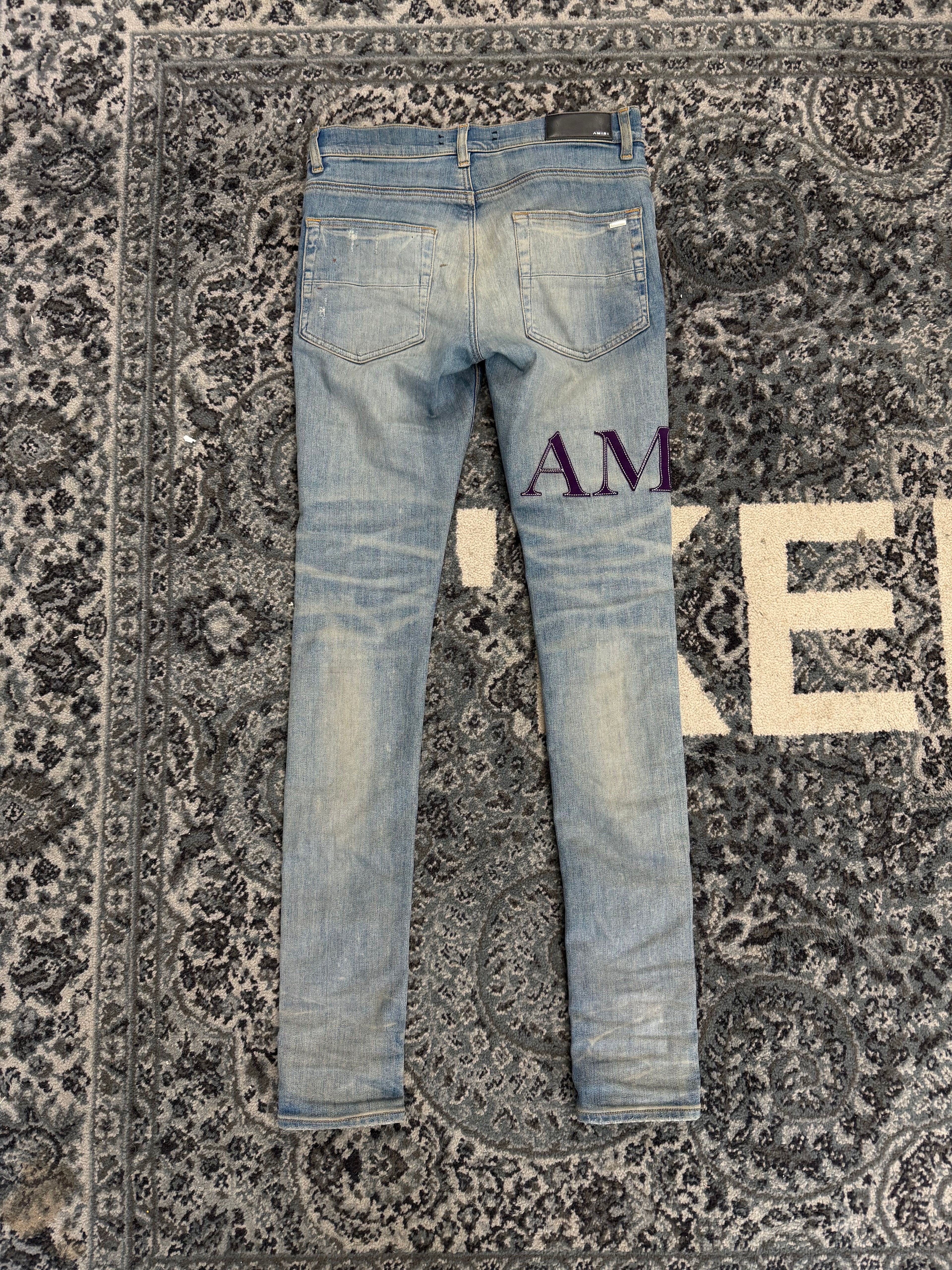 Amiri Light Wash Side Logo Jeans Size 29 U