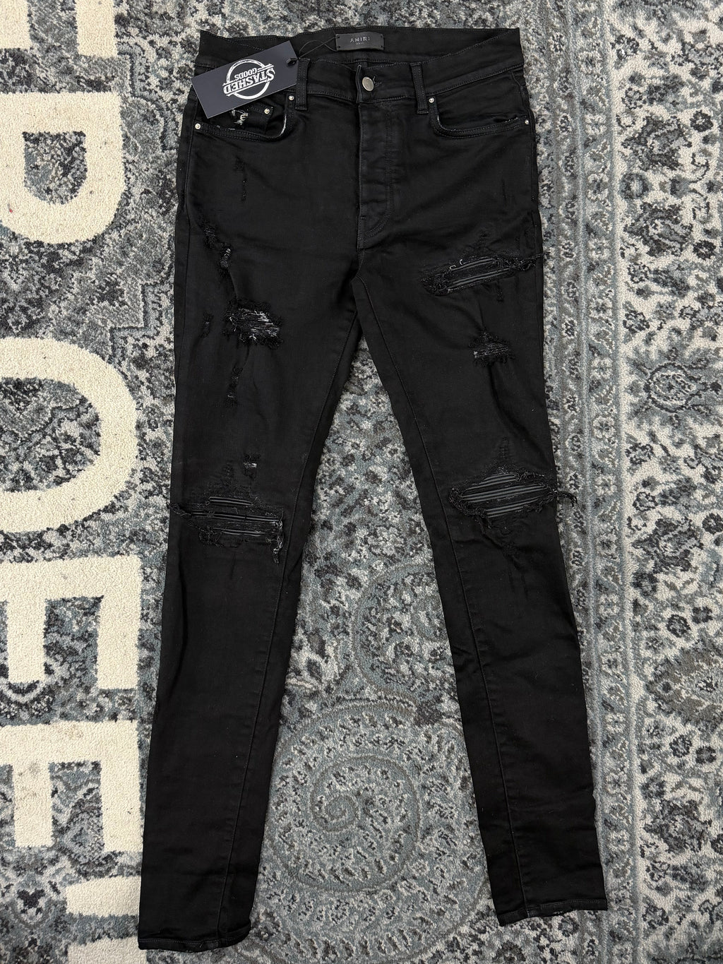 AMIRI black patch mx1 jeans black 32 U