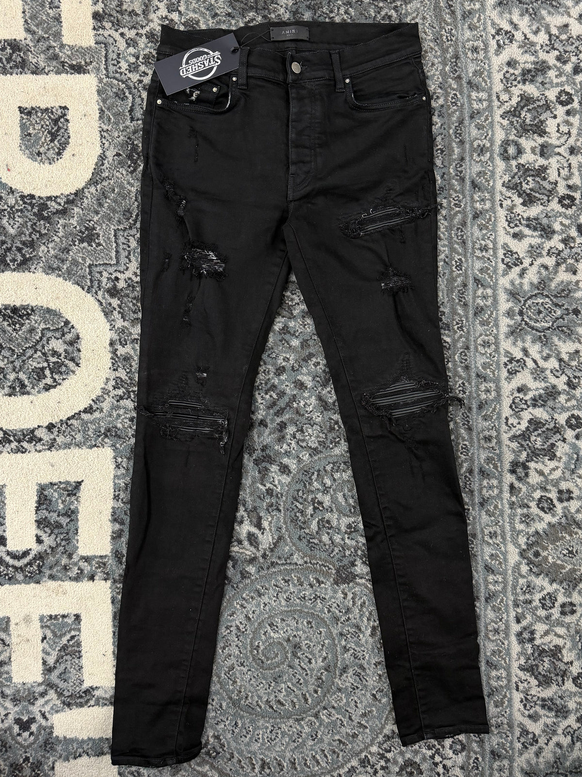 AMIRI black patch mx1 jeans black 32 U