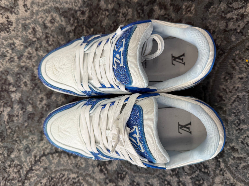 LV swarovski crystal trainer blue 8LV (10M) NB U