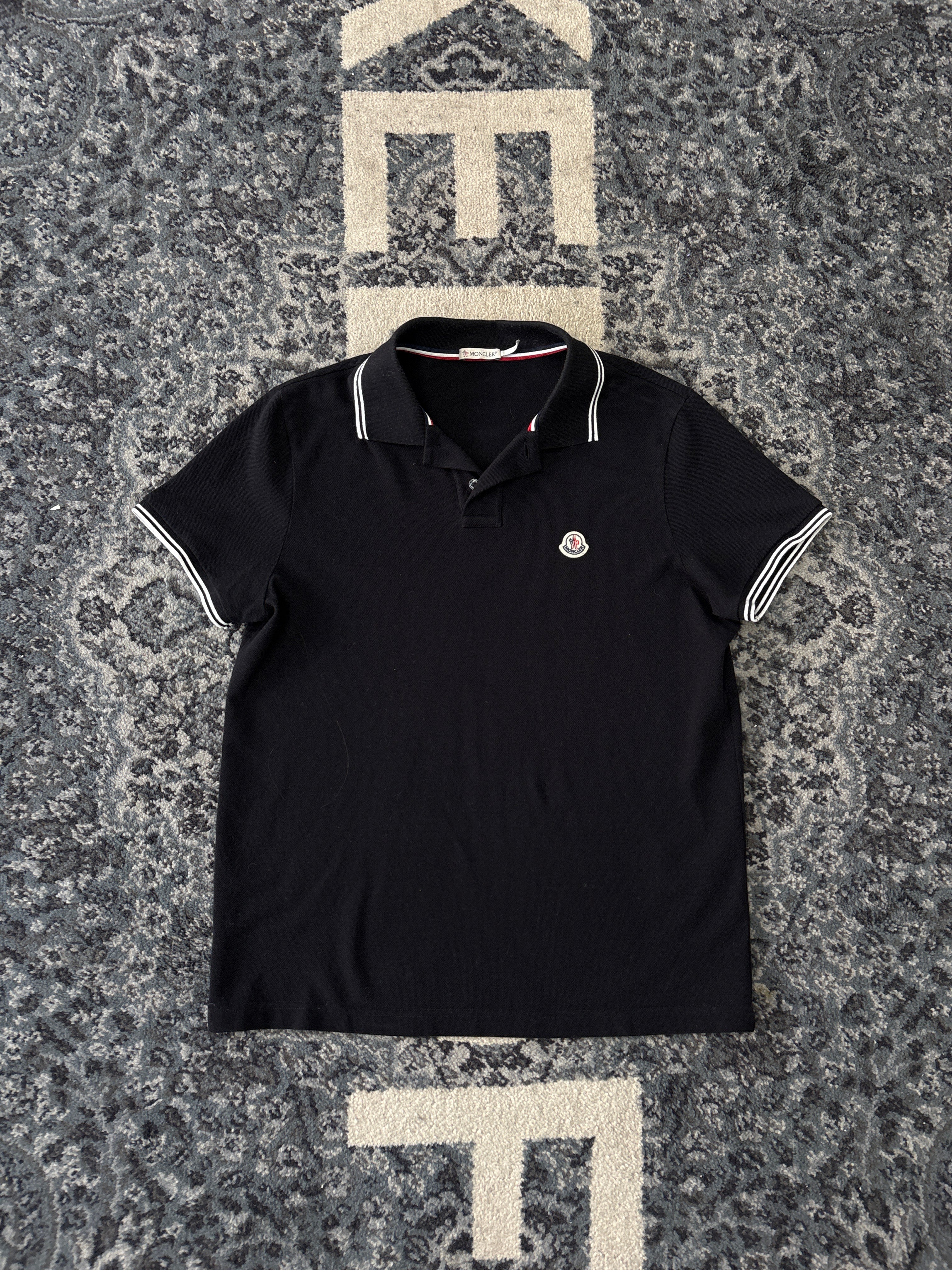 Moncler Black Polo Tee Size Large U (T)