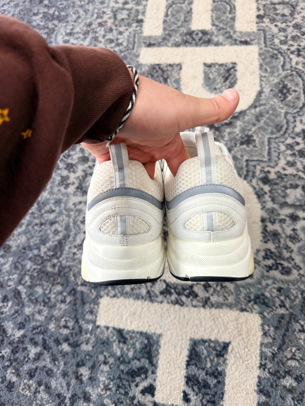 Dior B22 White W Silver Size 9 NB U