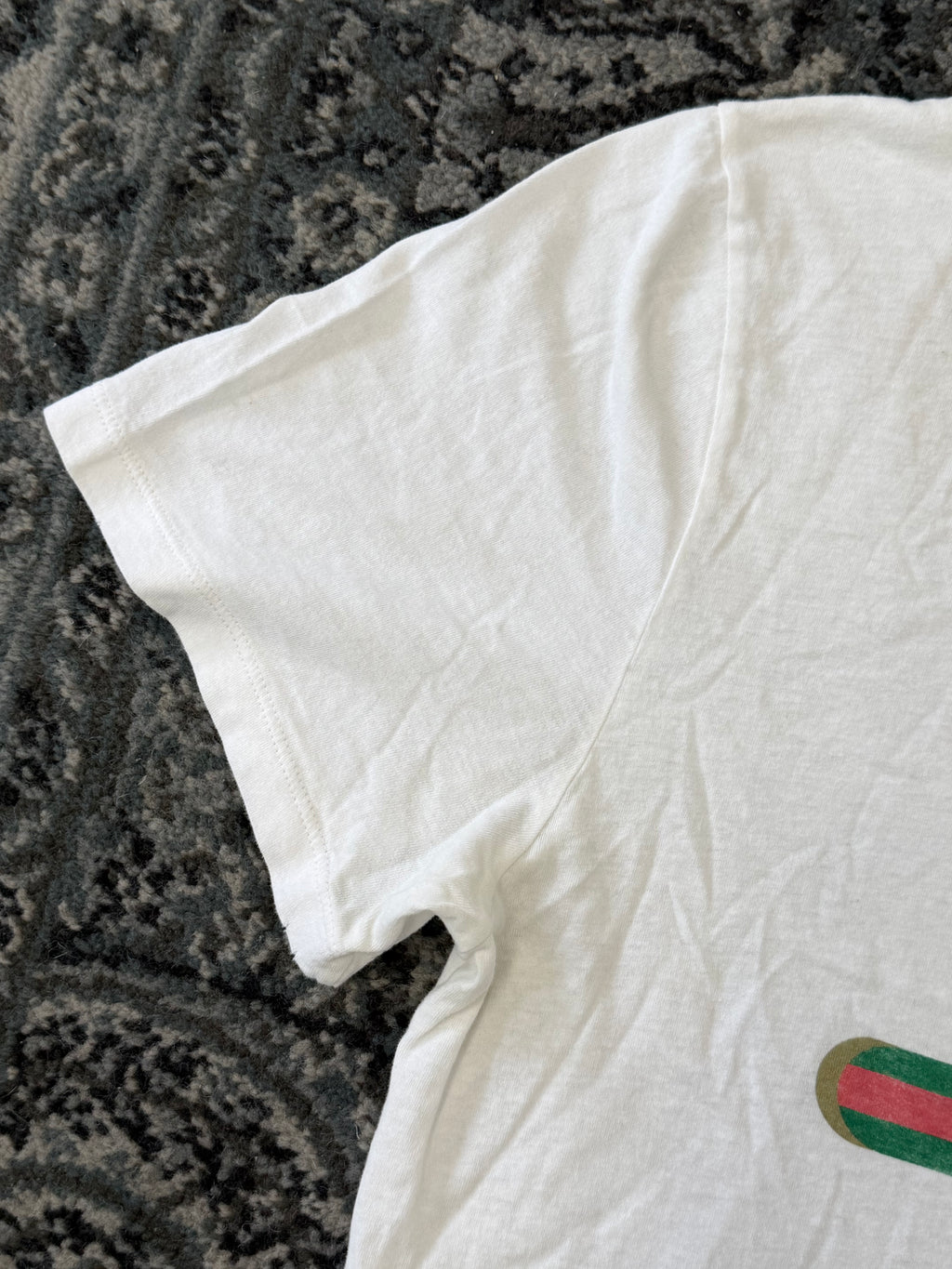 GUCCI stripe logo shirt white L u