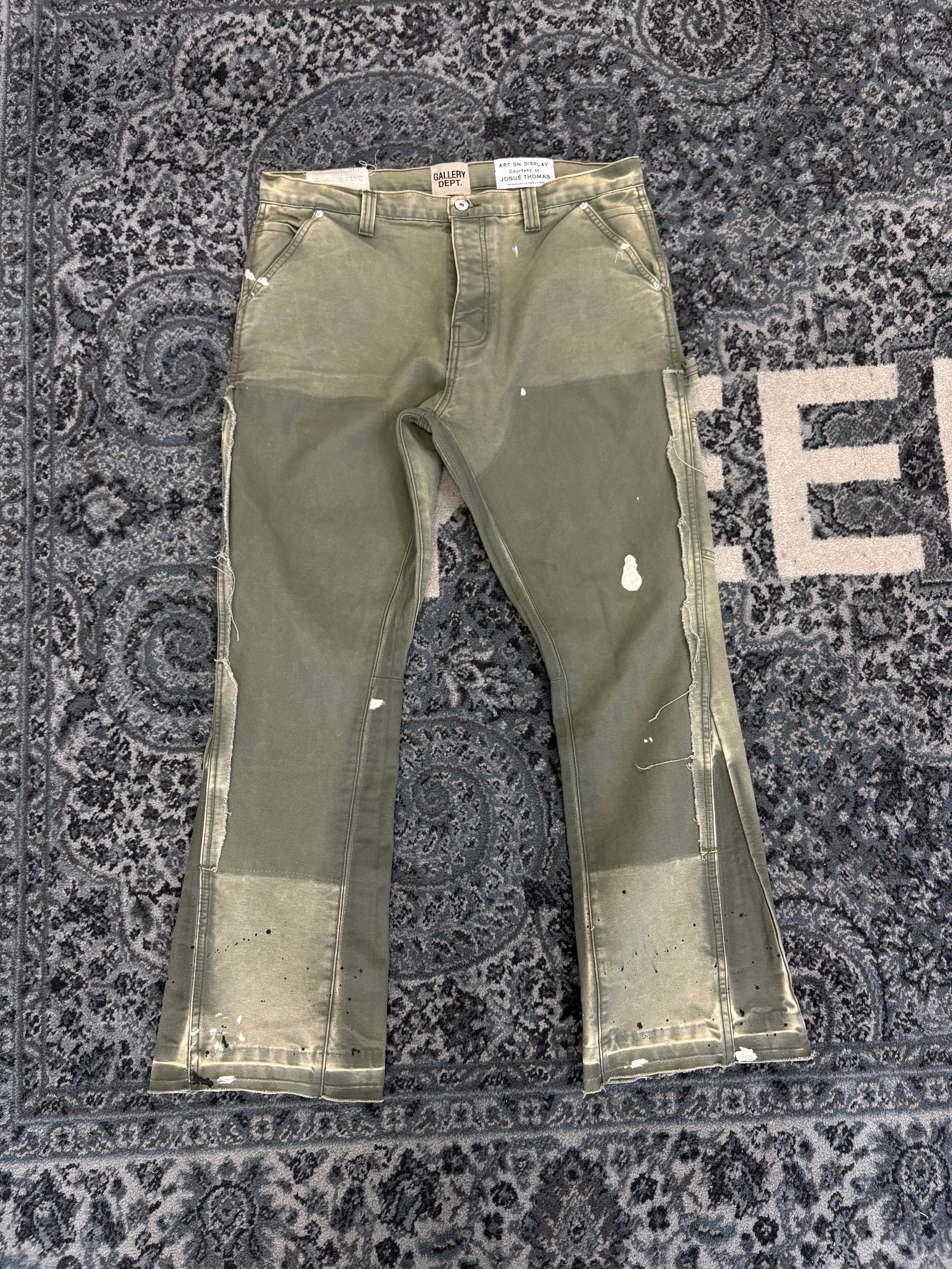 GALLERY DEPT carpenter flare jeans olive 36x32 U