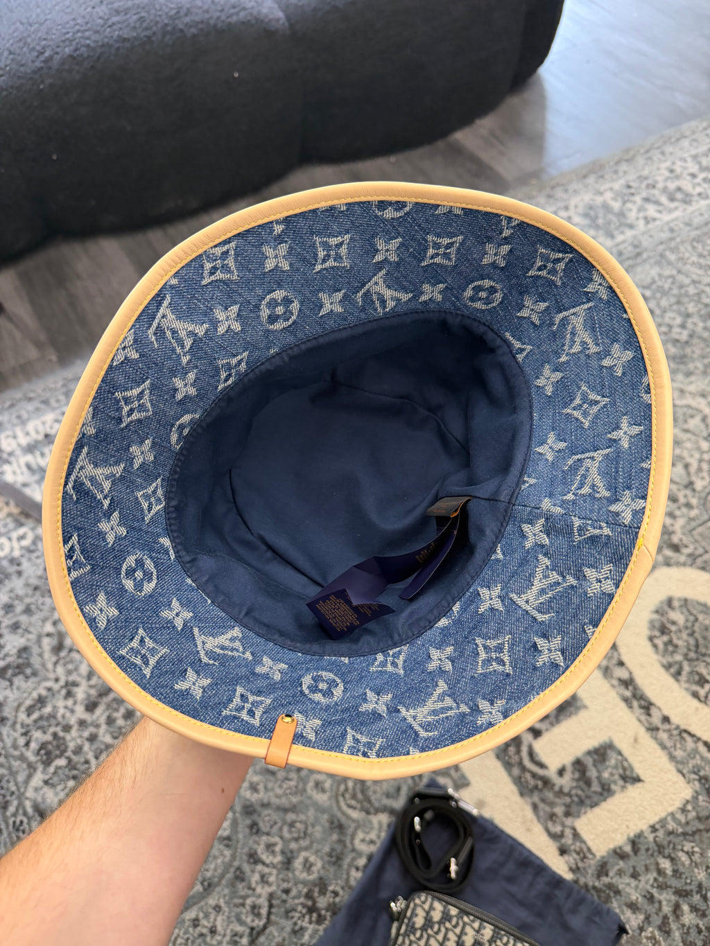 LV monogram remix bucket hat blue OS U