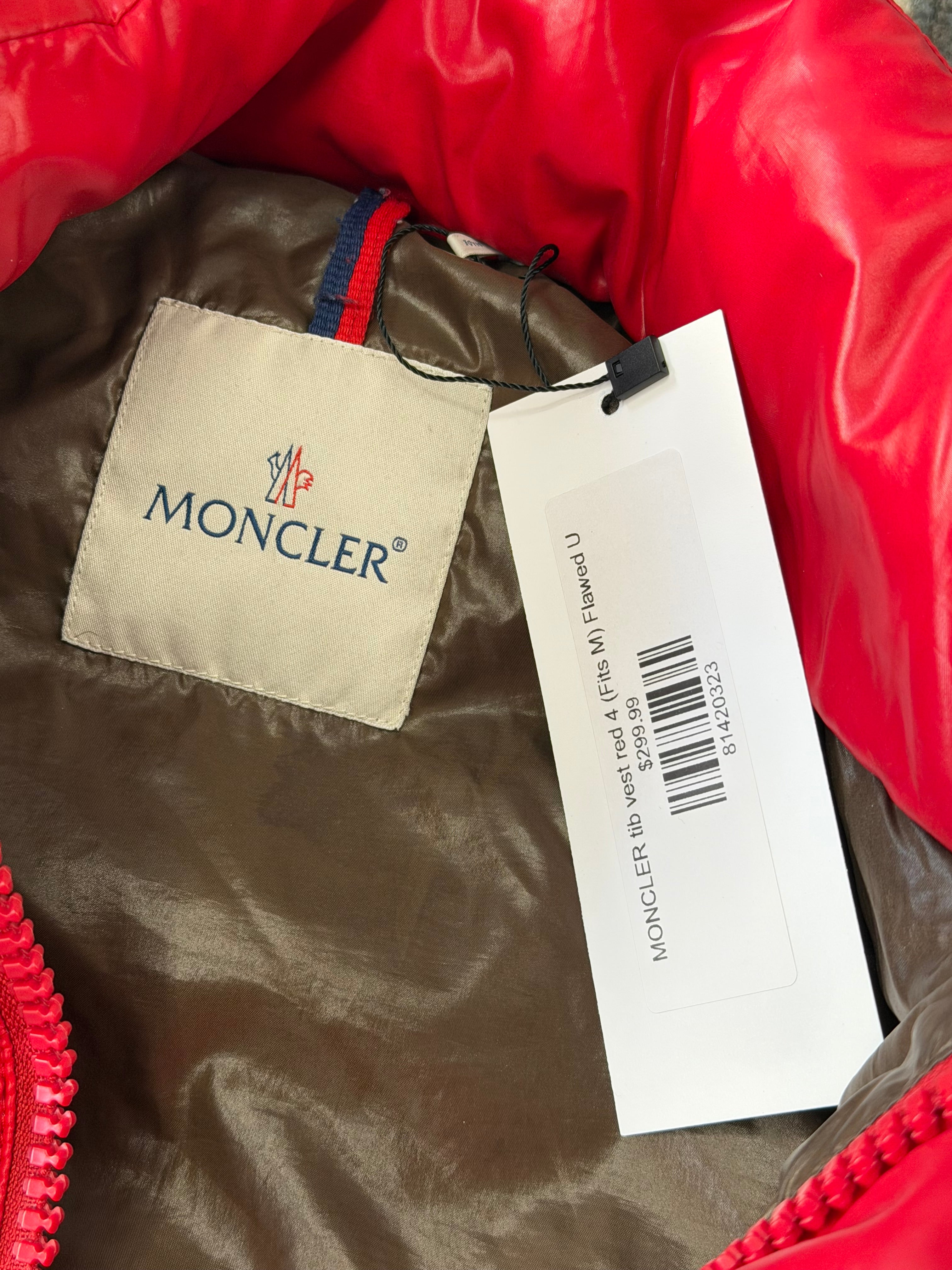 MONCLER tib vest red 4 (Fits M) Flawed U