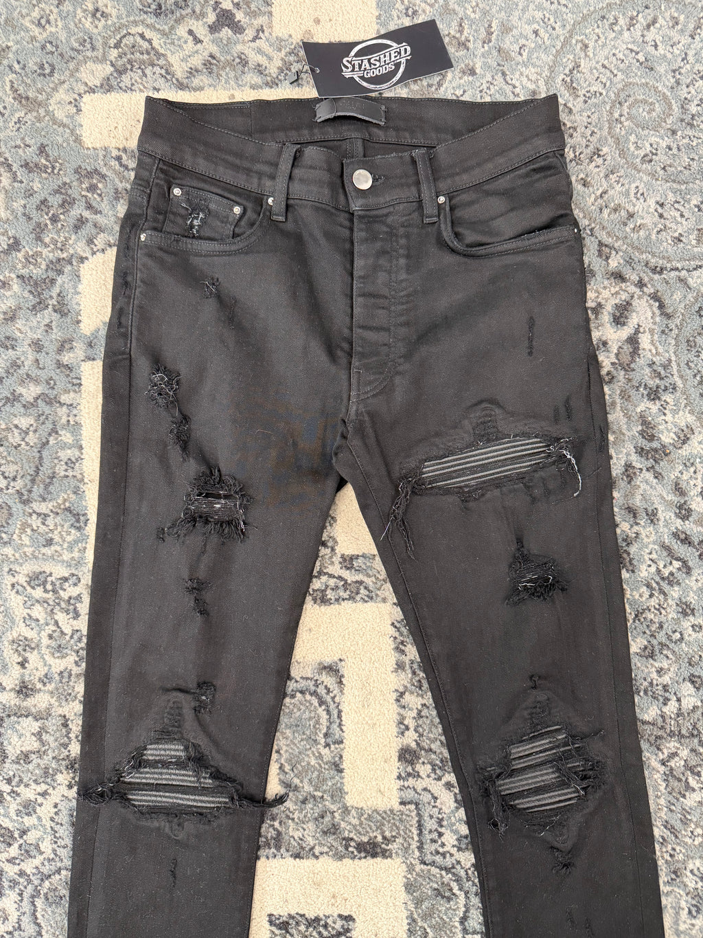 AMIRI black patch mx1 jeans black 30 U