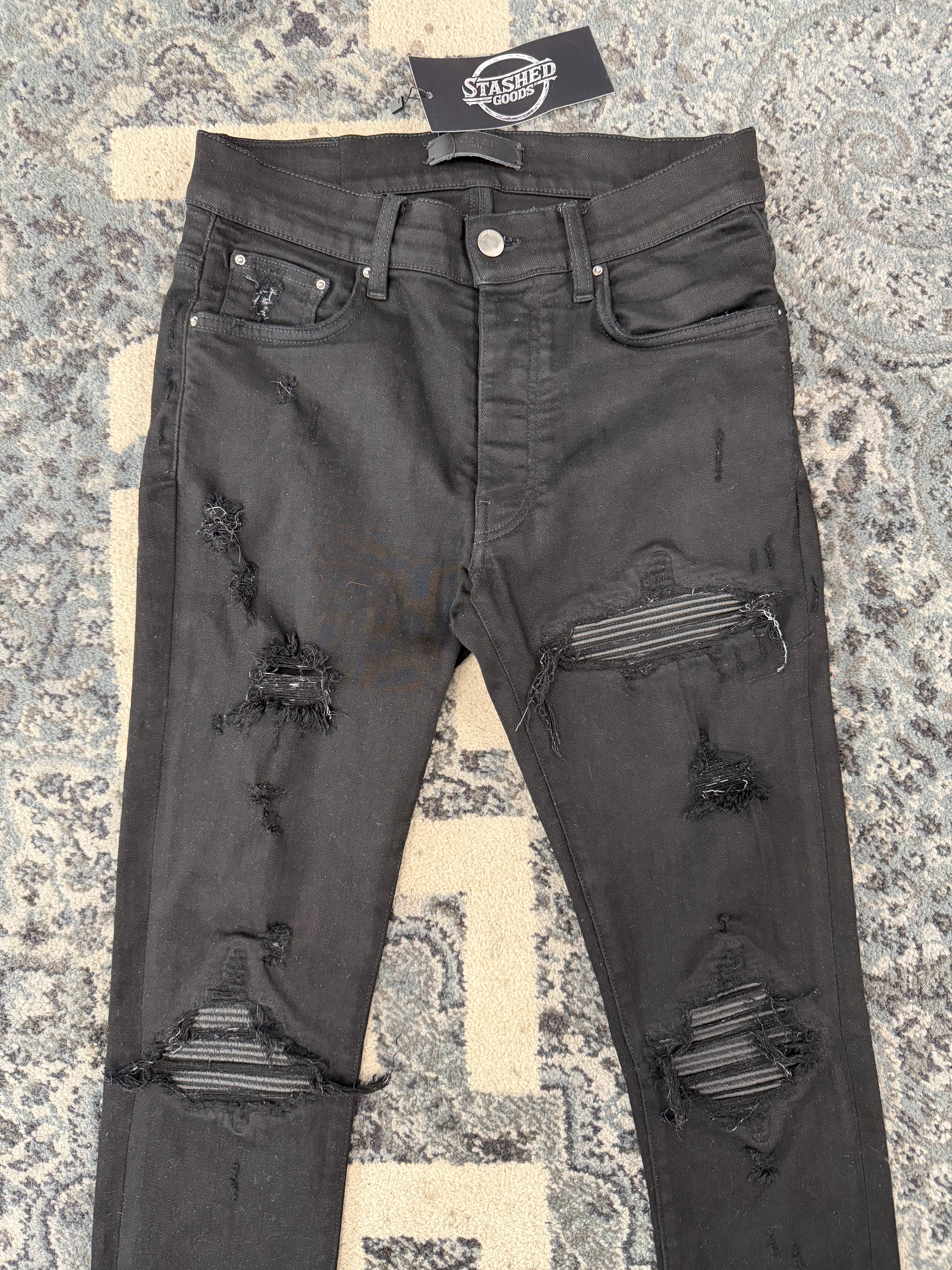 AMIRI black patch mx1 jeans black 30 U
