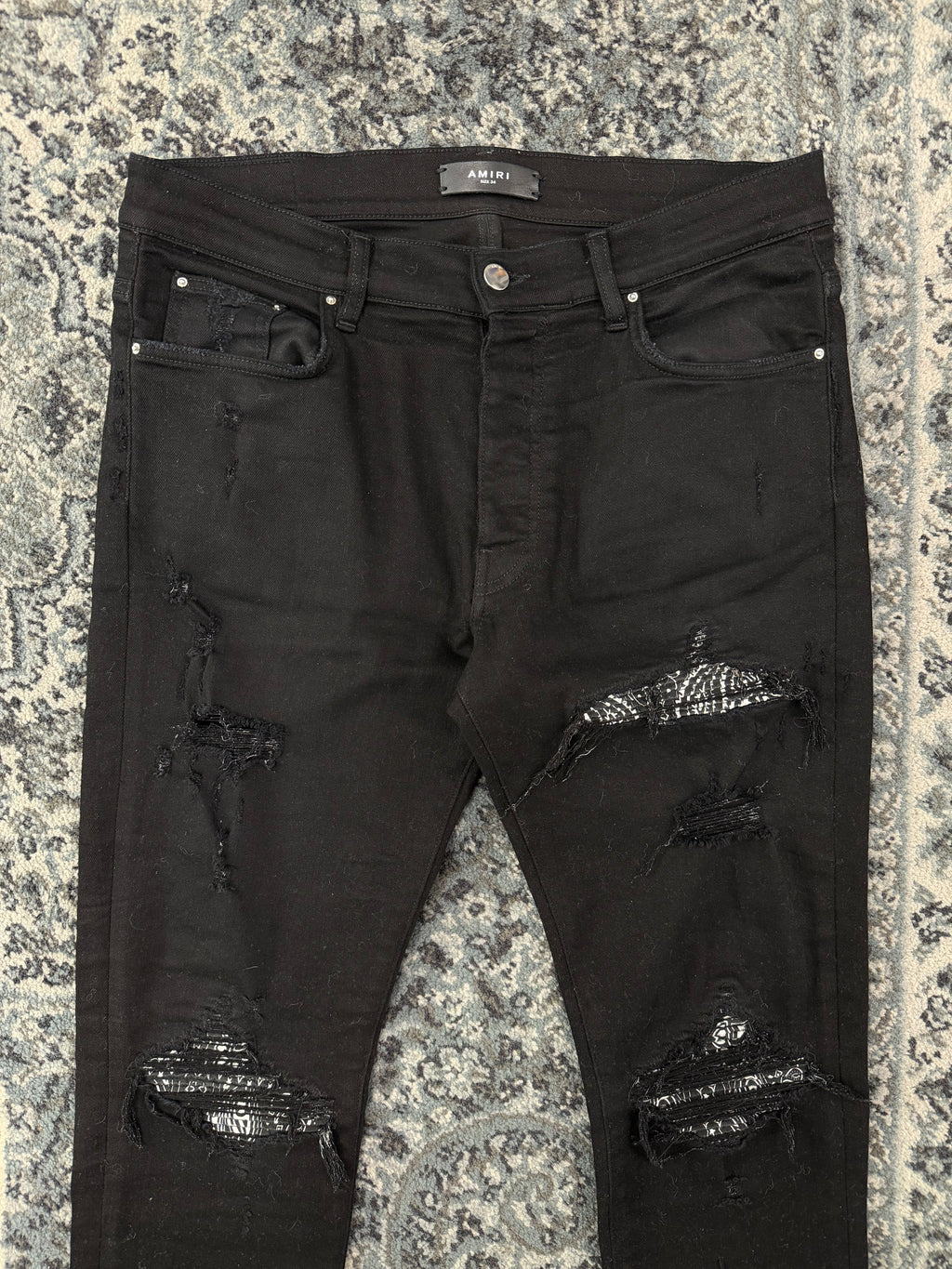 AMIRI black bandana mx1 jeans black 34 U