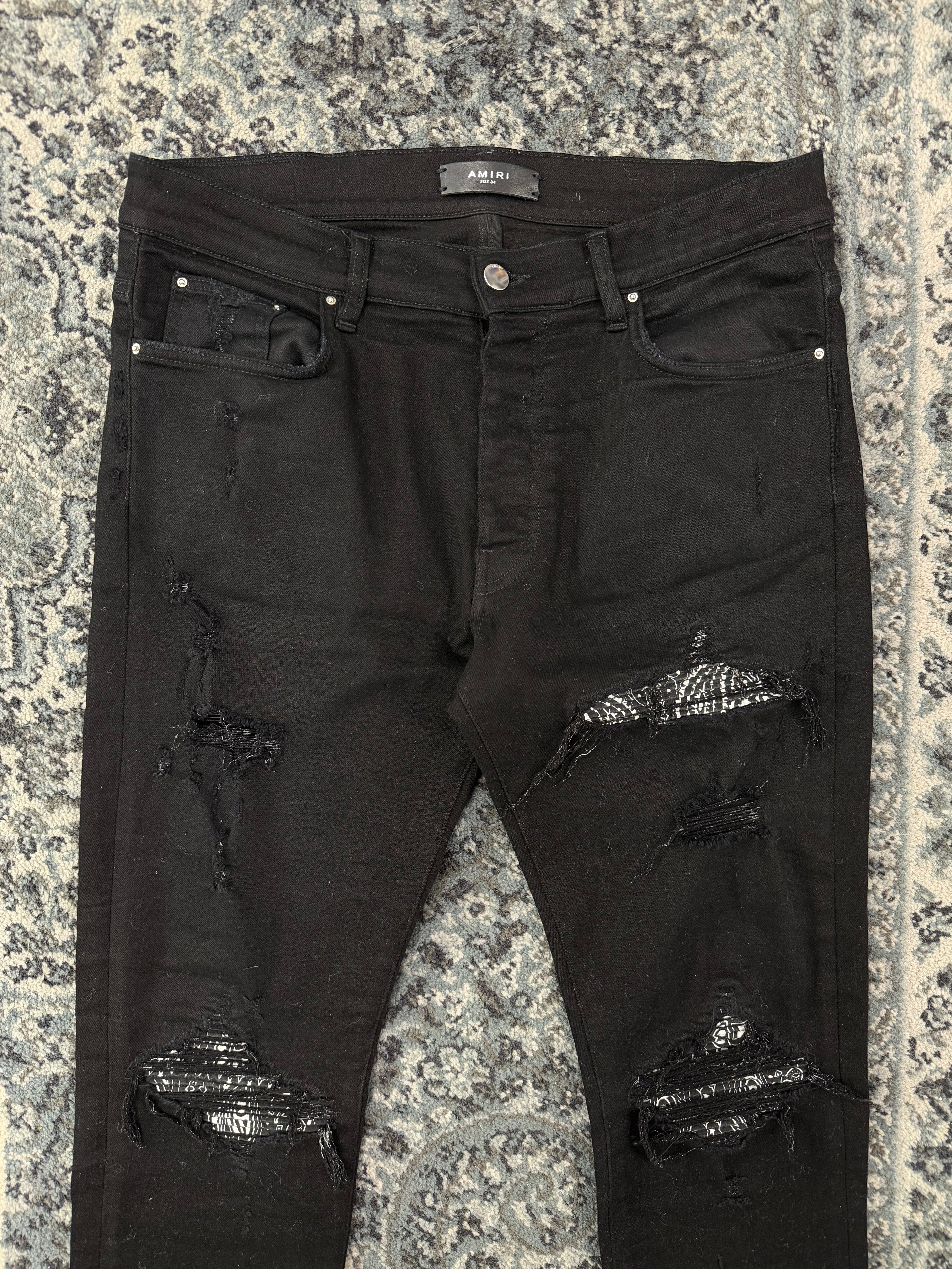 AMIRI black bandana mx1 jeans black 34 U