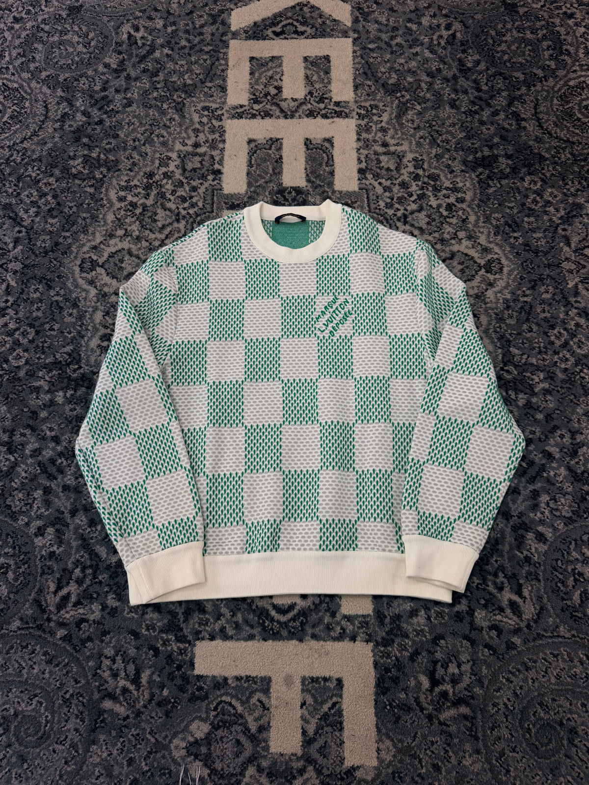 LV Marque green/grey crewneck sz L U