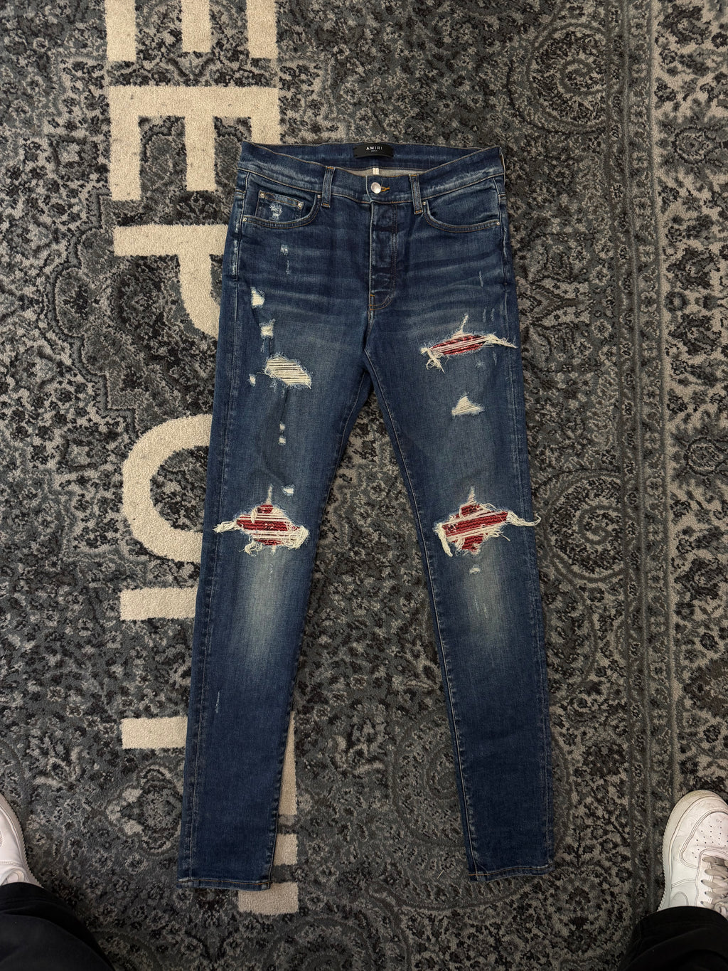 AMIRI red bandana mx1 jeans indigo 33 U