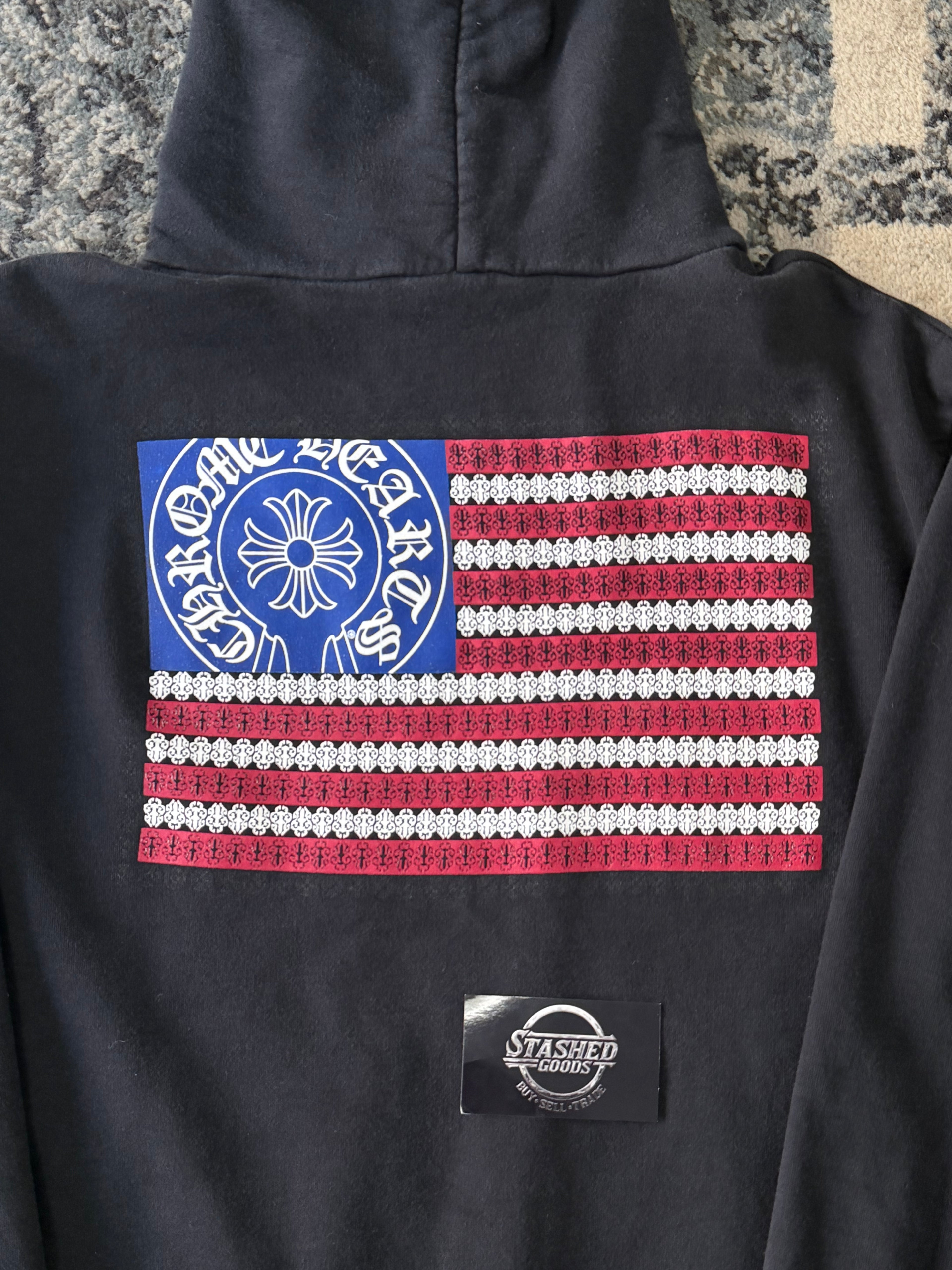 CHROME HEARTS usa horseshoe logo hoodie black M U