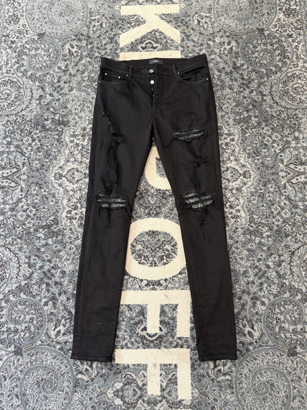 AMIRI black bandana mx1 jeans black 36 U