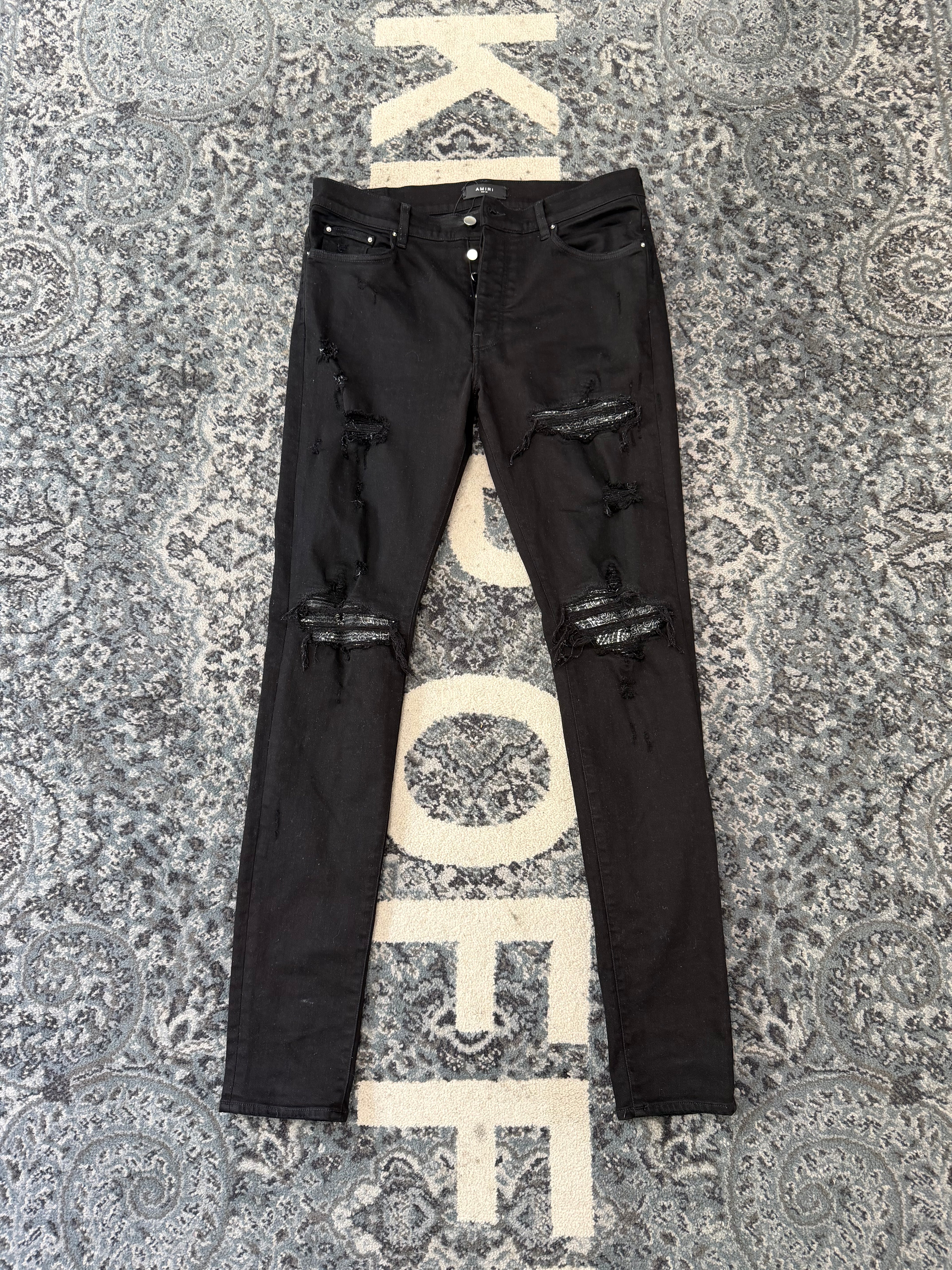 AMIRI black bandana mx1 jeans black 36 U