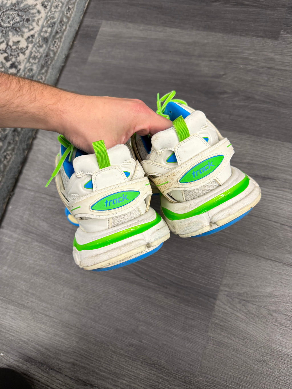BALENCIAGA track runners white/green 44 (11M) NB U