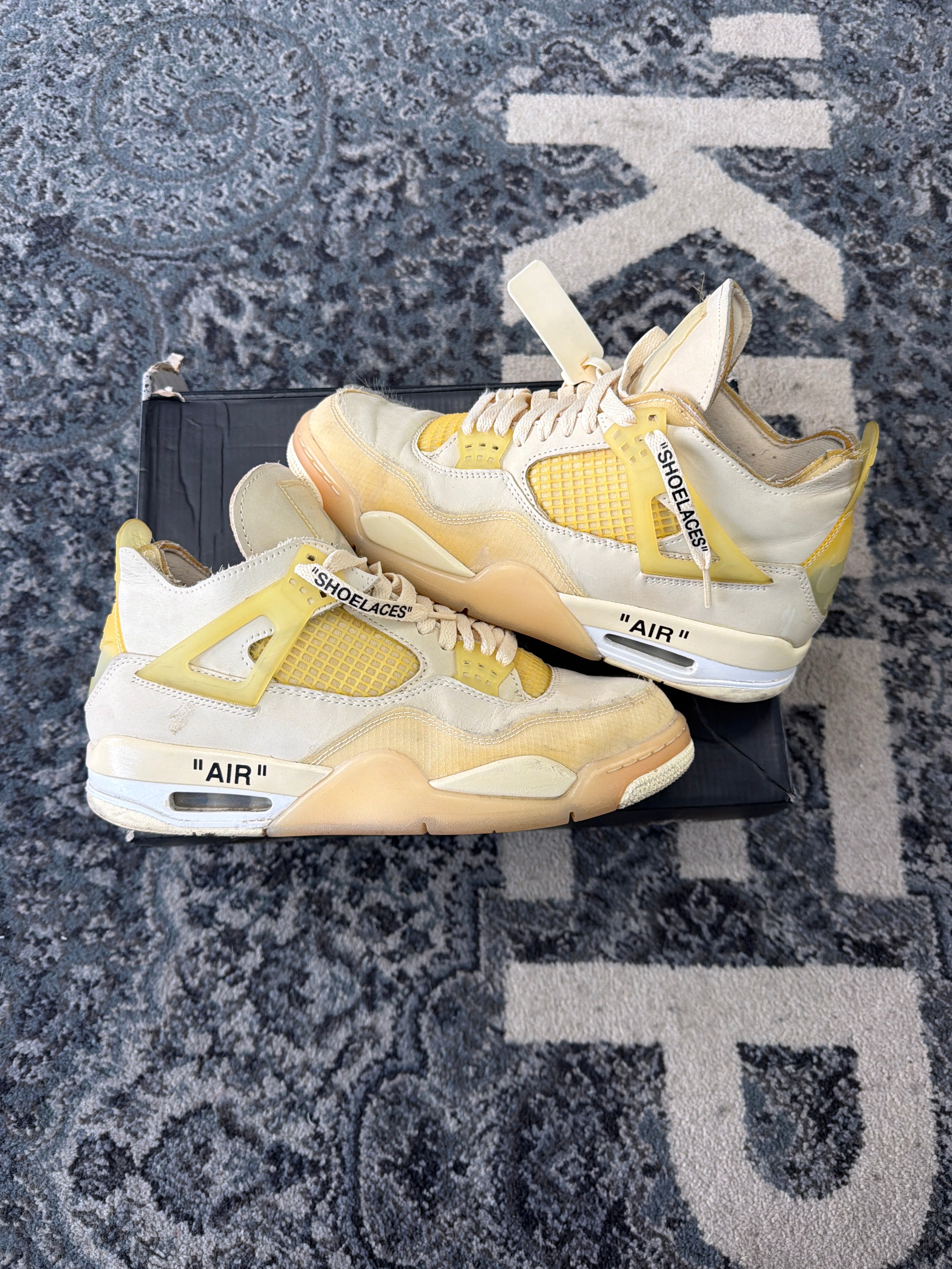 Jordan 4 off white size 10.5 W/ 9 M OG ALL