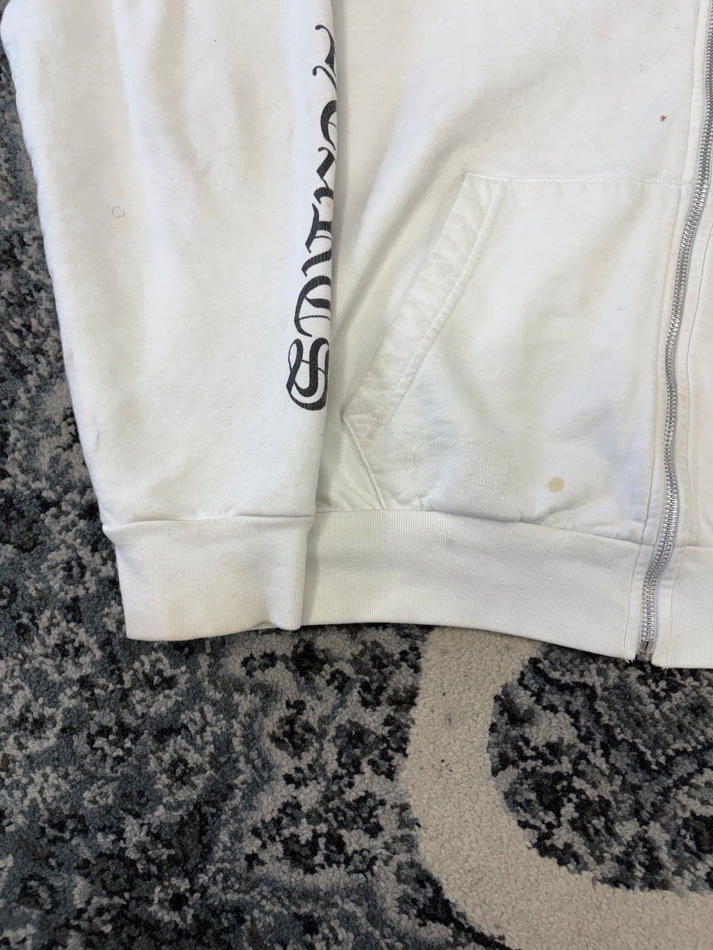 Chrome Hearts White scroll hoodie sz M (Flawed)