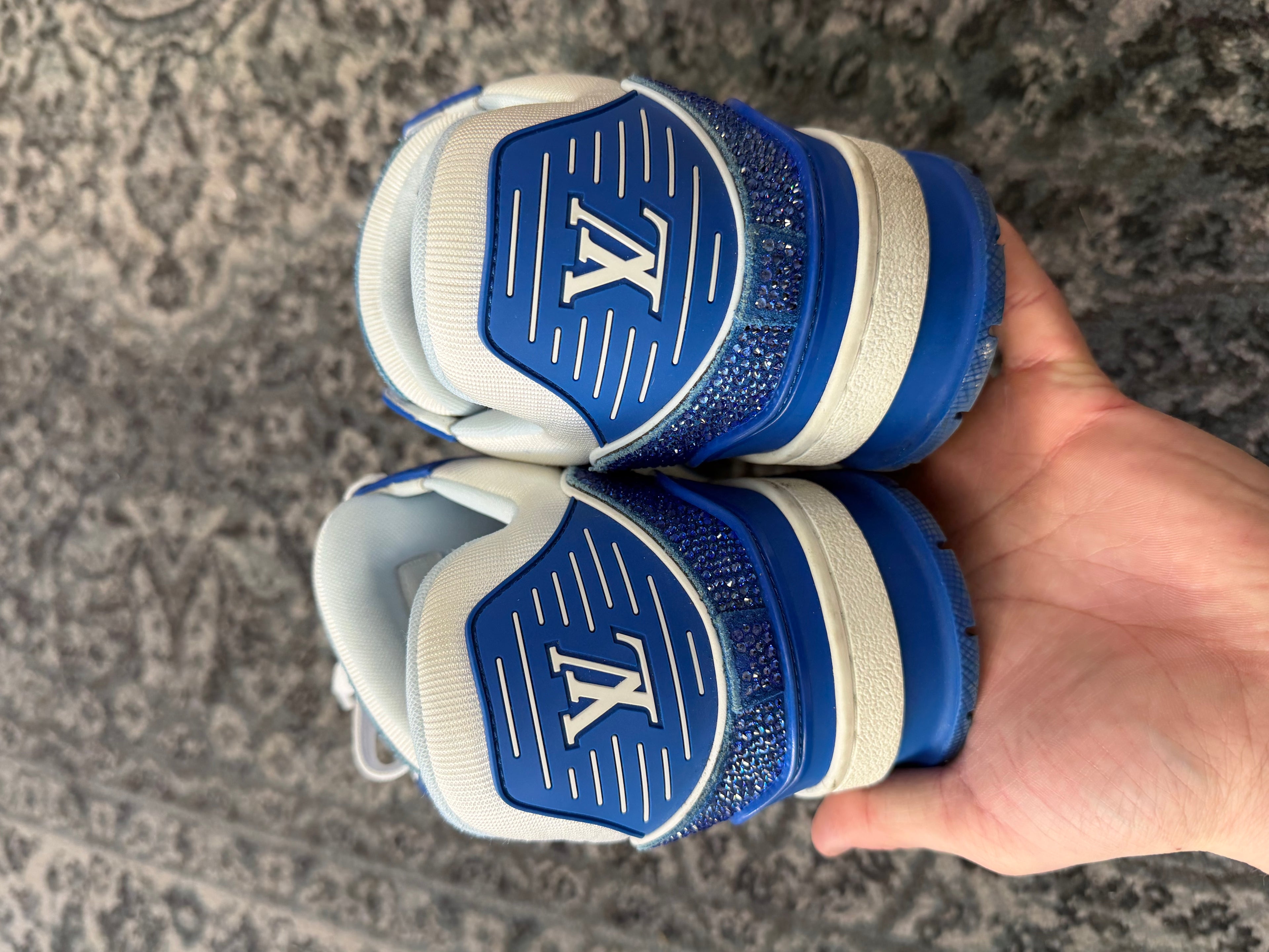LV swarovski crystal trainer blue 8LV (10M) NB U
