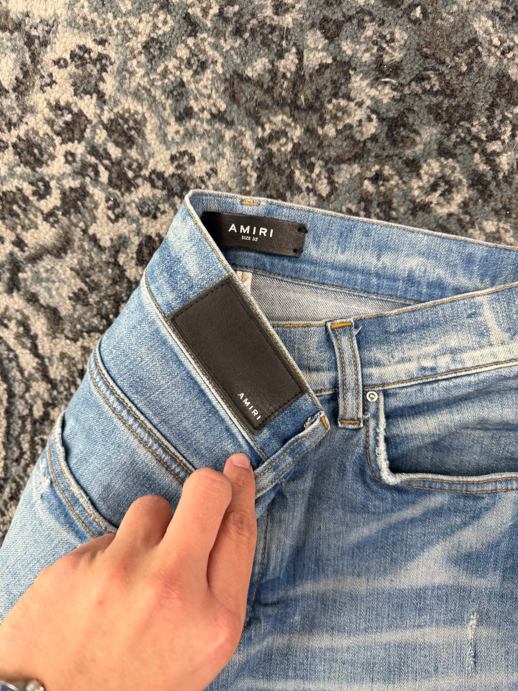 AMIRI brown patch mx1 jeans indnigo 32 U